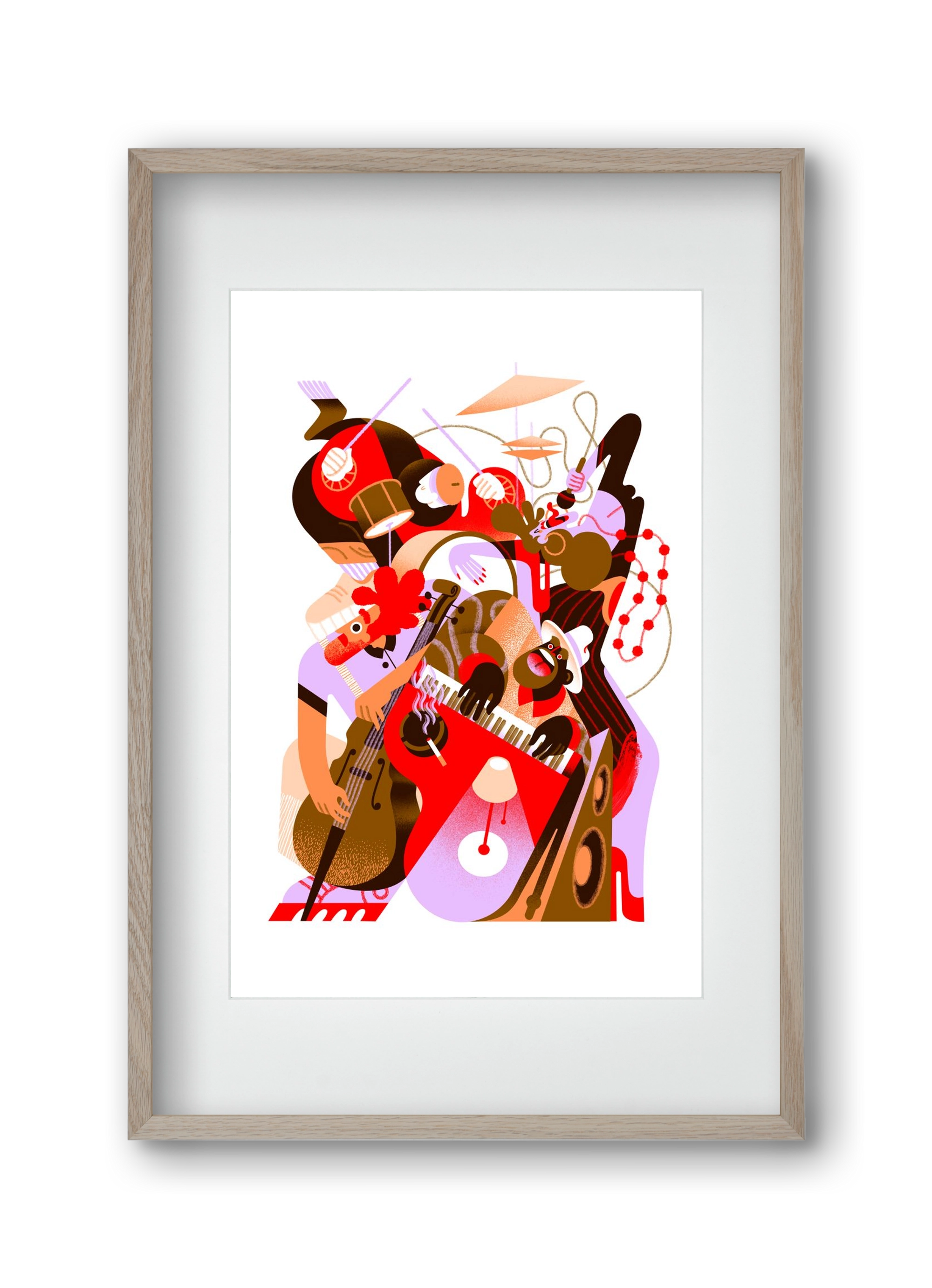 Jazzband, 30x45 cm (20x30 cm), Tölgy keret, paszpartuval