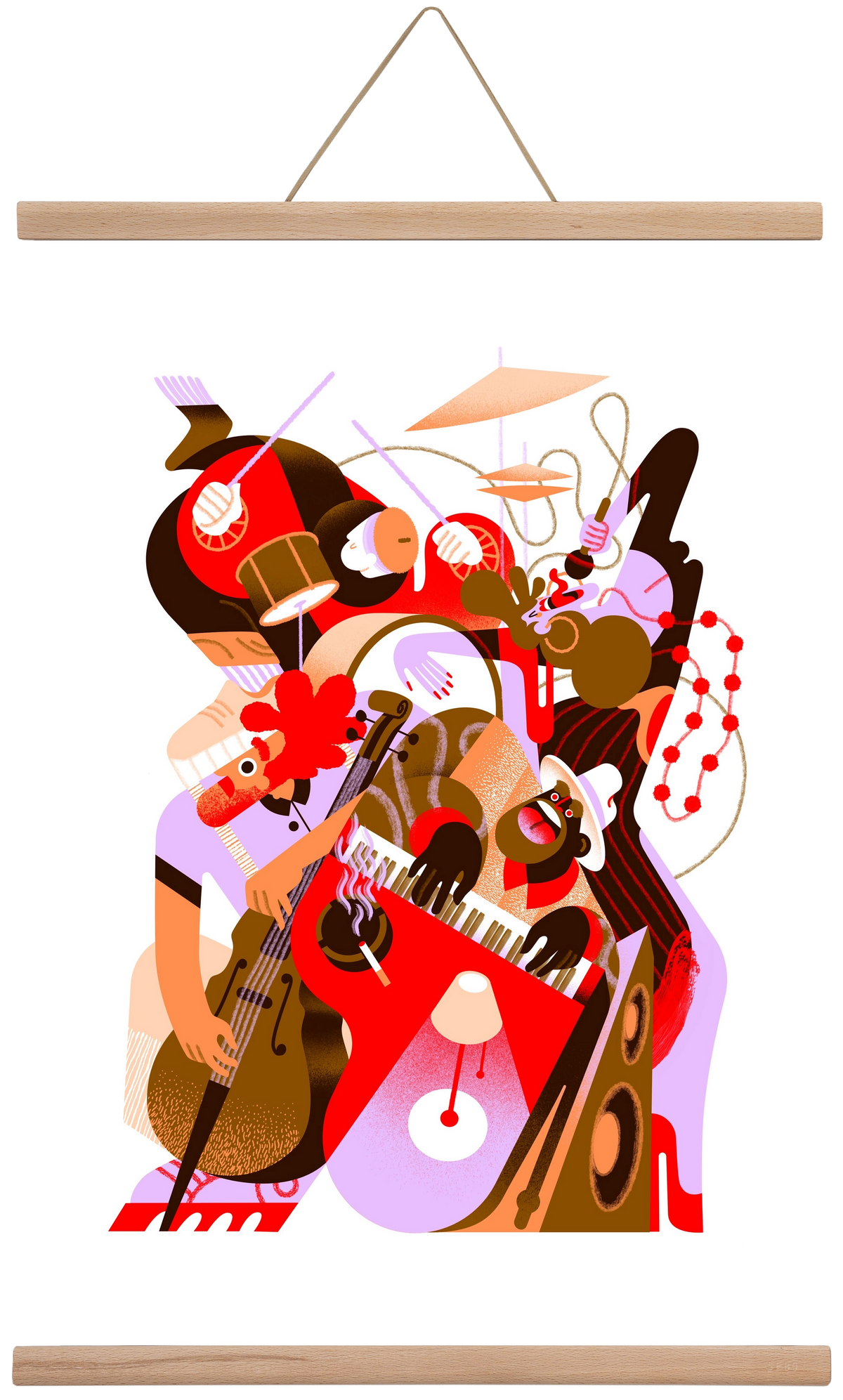 Jazzband, 40x60 cm (40x60 cm), Tölgy akasztó