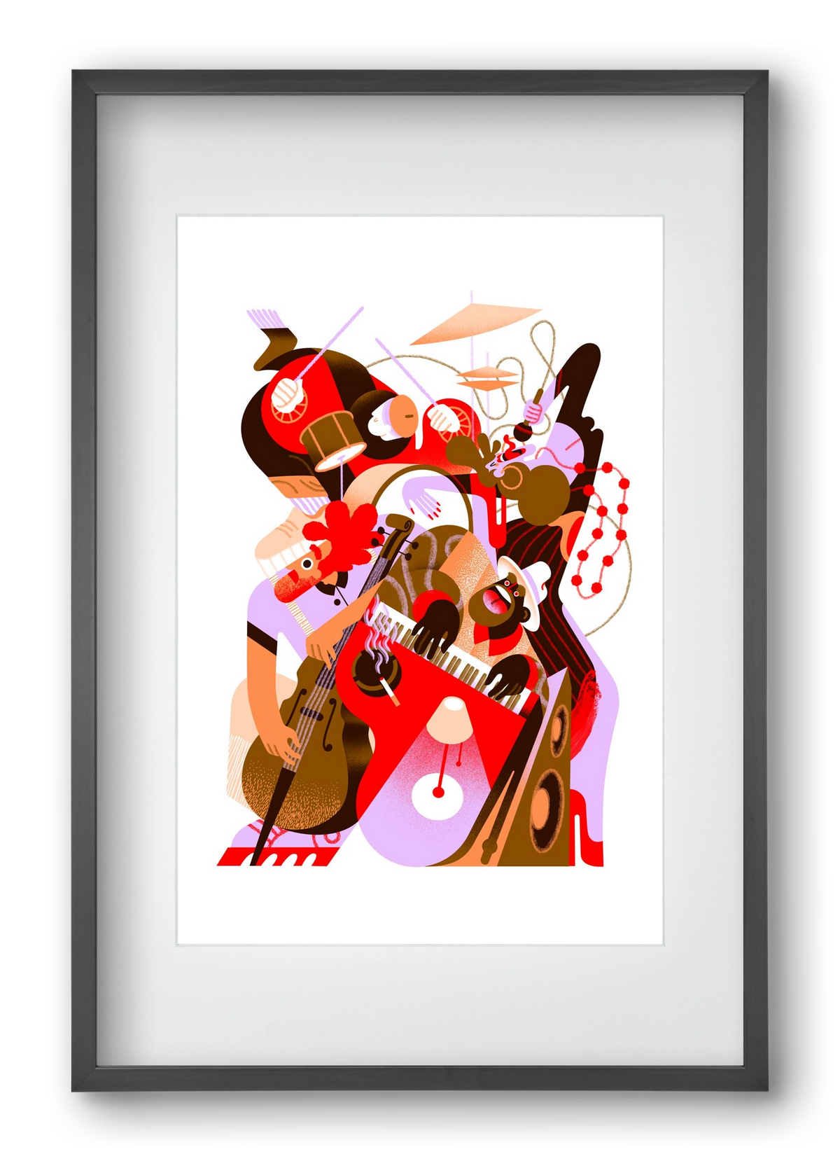 Jazzband, 40x60 cm (30x45 cm), Fekete keret, paszpartuval