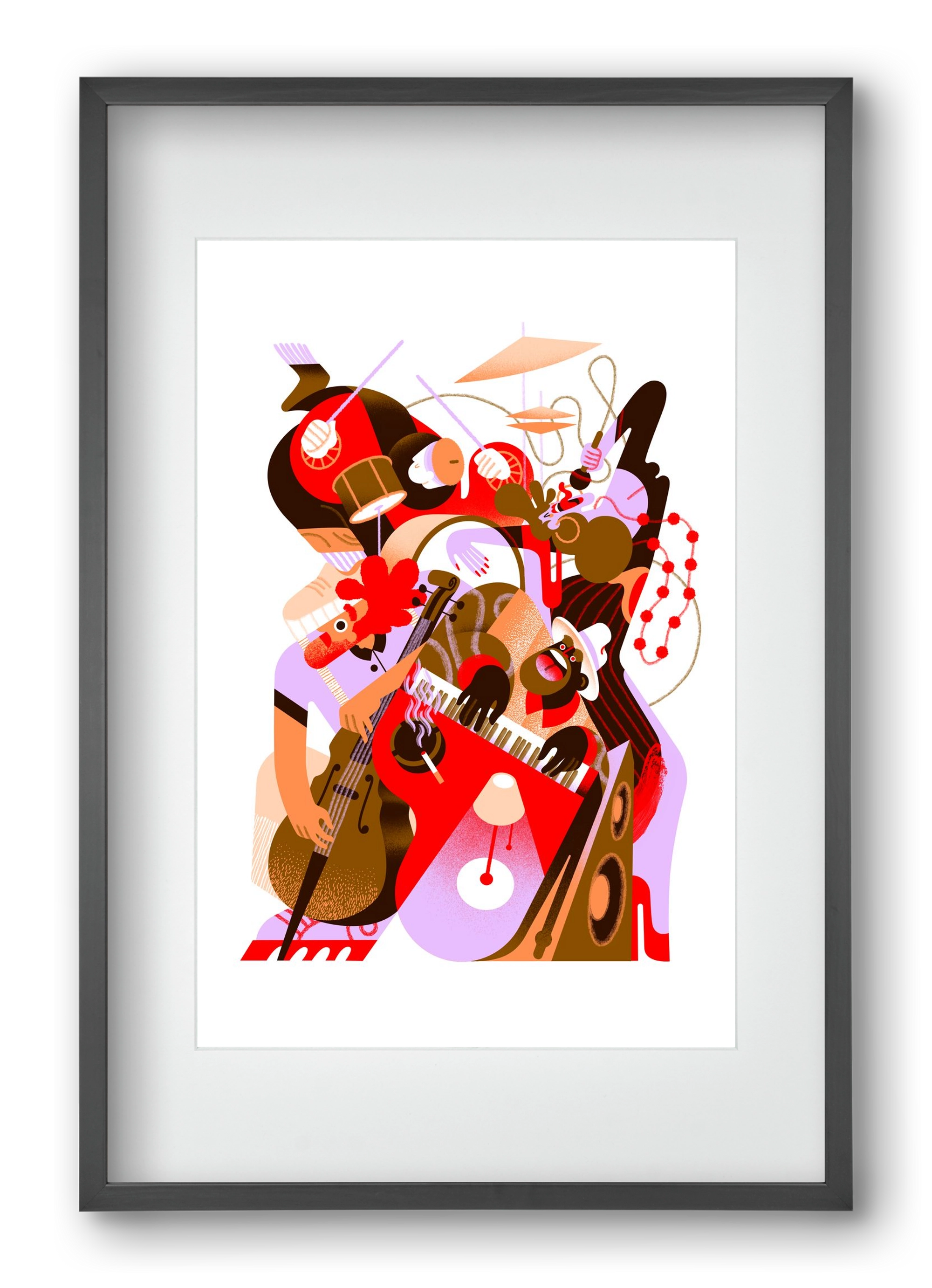 Jazzband, 40x60 cm (30x45 cm), Fekete keret, paszpartuval