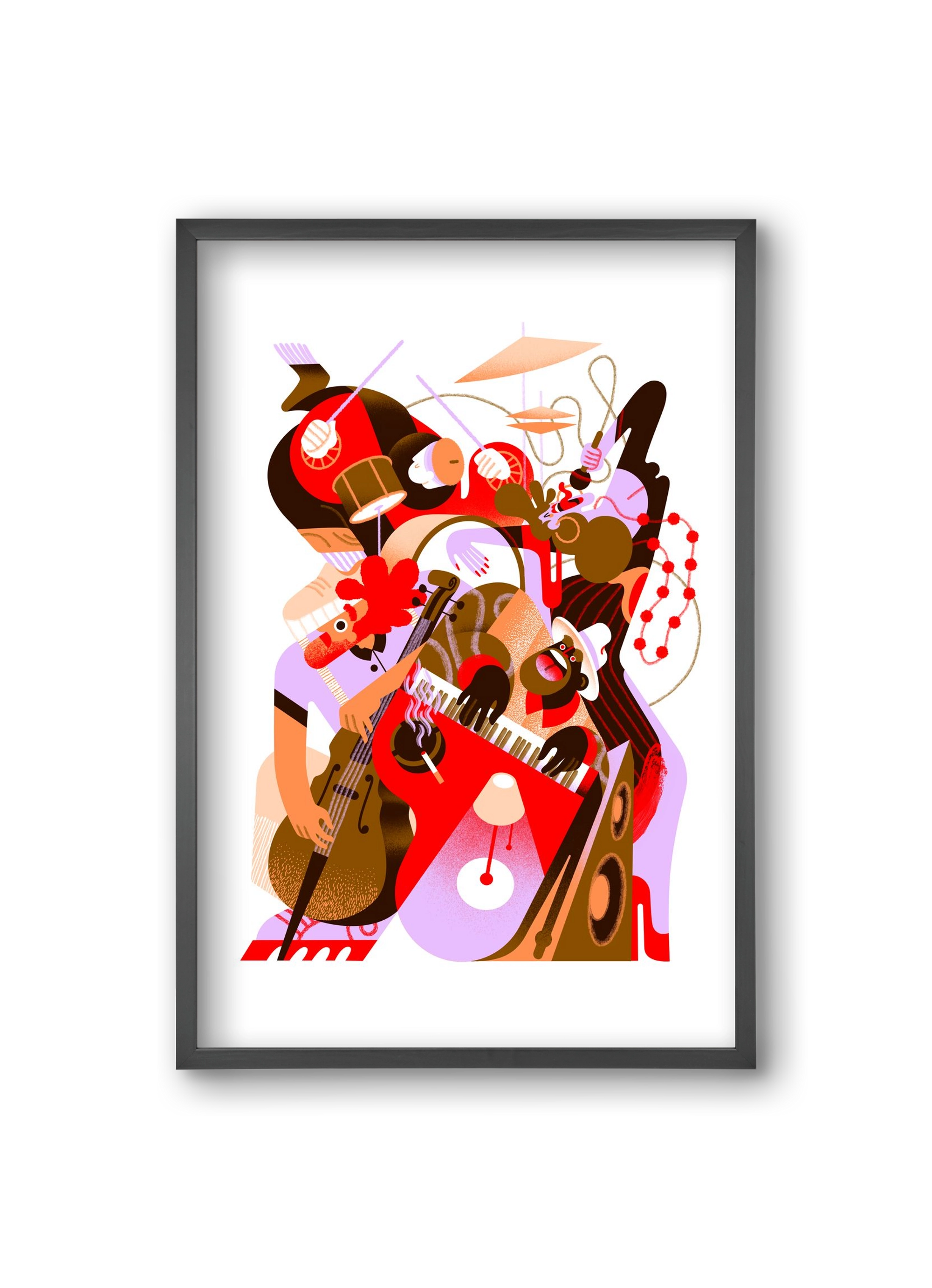 Jazzband, 20x30 cm (20x30 cm), Fekete keret