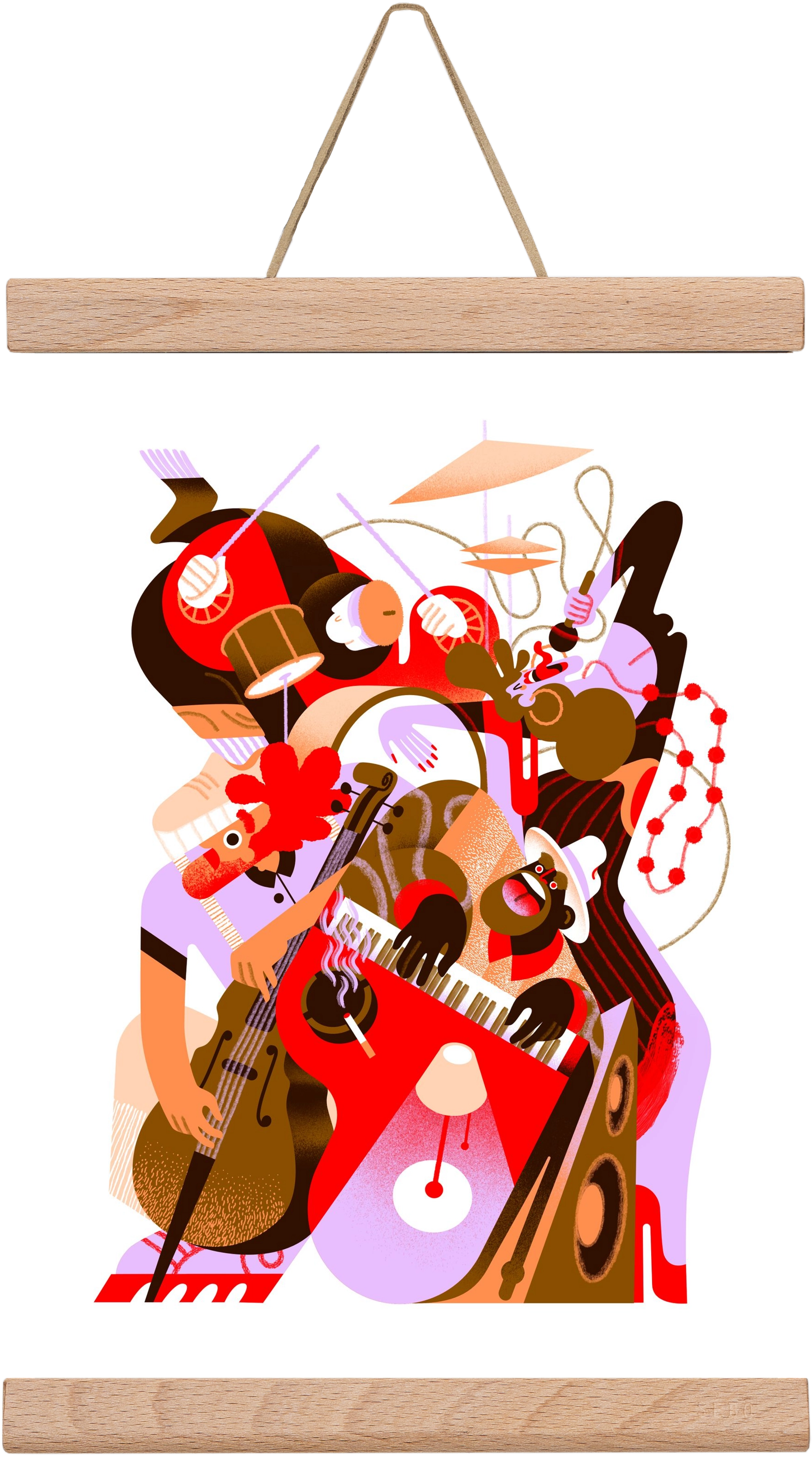 Jazzband, 20x30 cm (20x30 cm), Tölgy akasztó