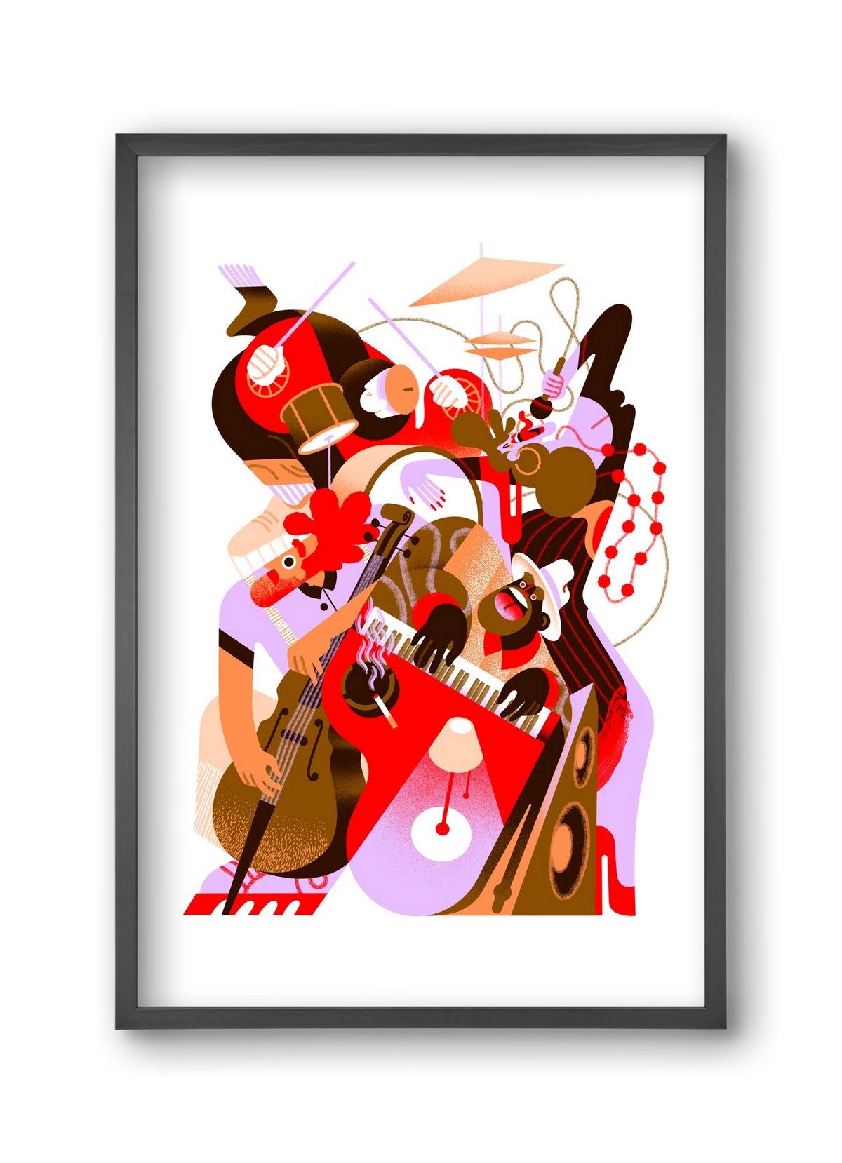 Jazzband, 30x45 cm (30x45 cm), Fekete keret