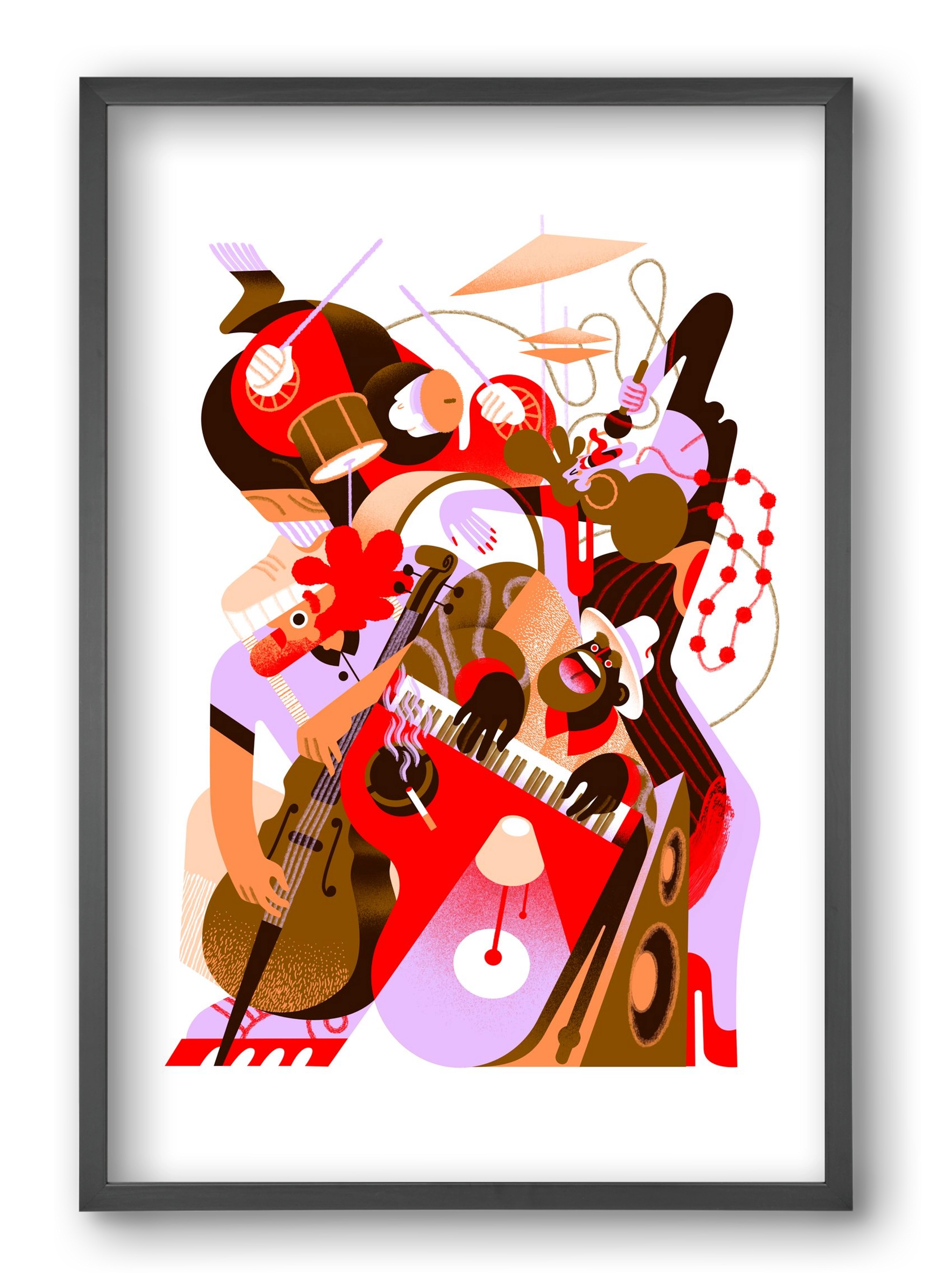 Jazzband, 40x60 cm (40x60 cm), Fekete keret