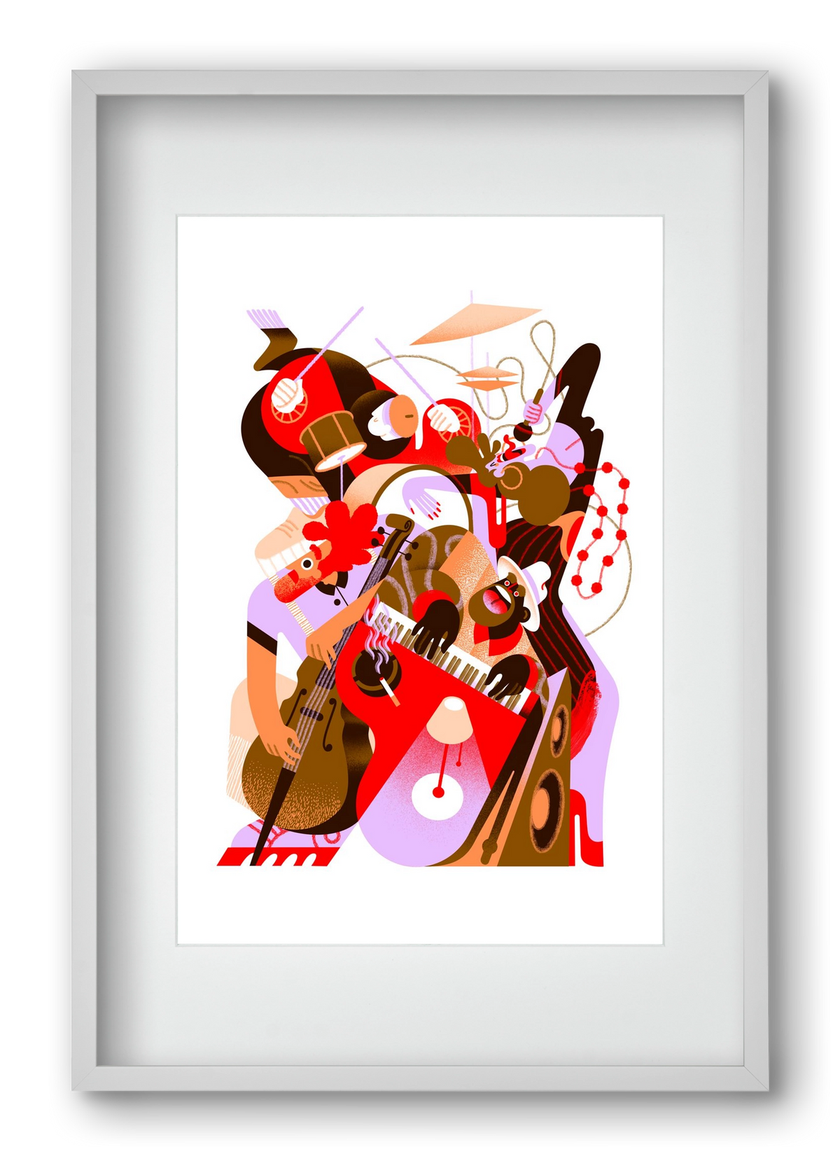 Jazzband, 40x60 cm (30x45 cm), Fehér keret, paszpartuval