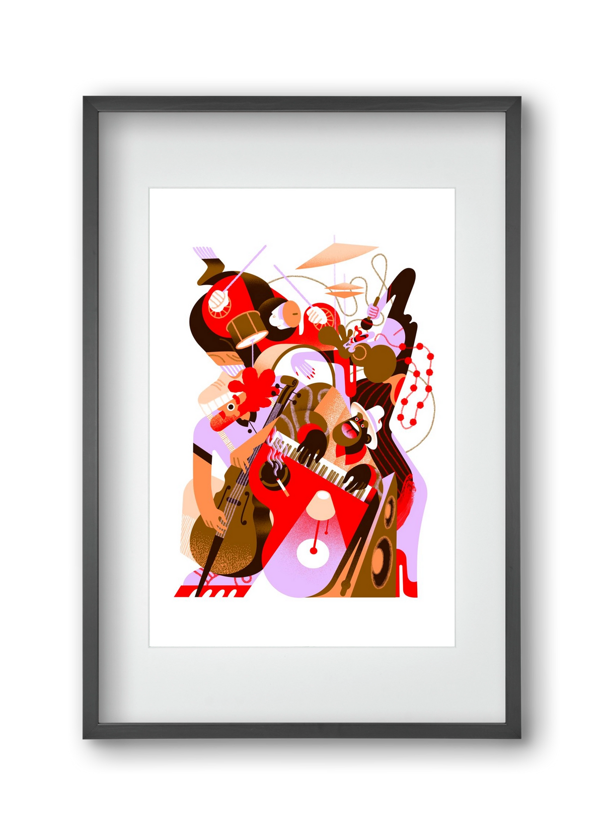 Jazzband, 30x45 cm (20x30 cm), Fekete keret, paszpartuval