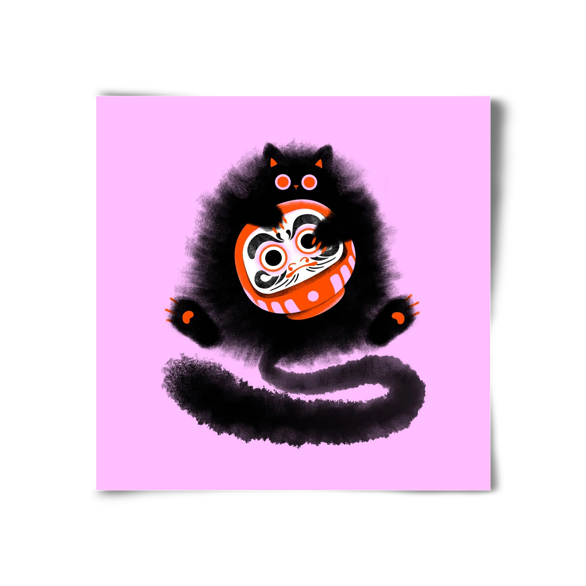 Daruma cat, 30x30 cm, Keret nélkül