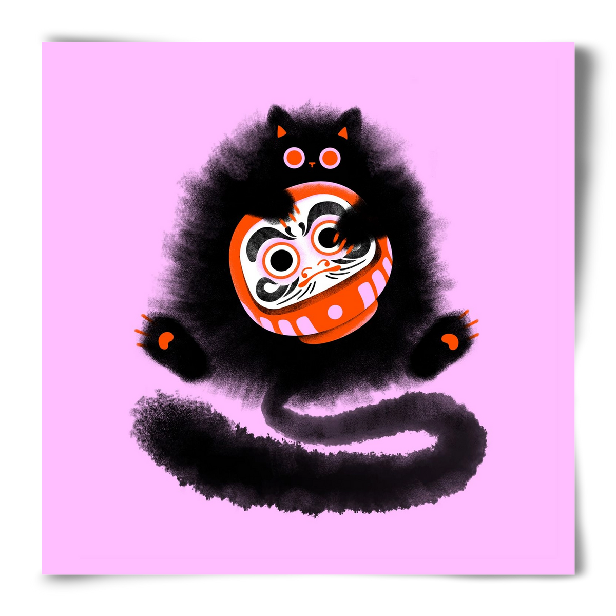 Daruma cat, 50x50 cm, Keret nélkül