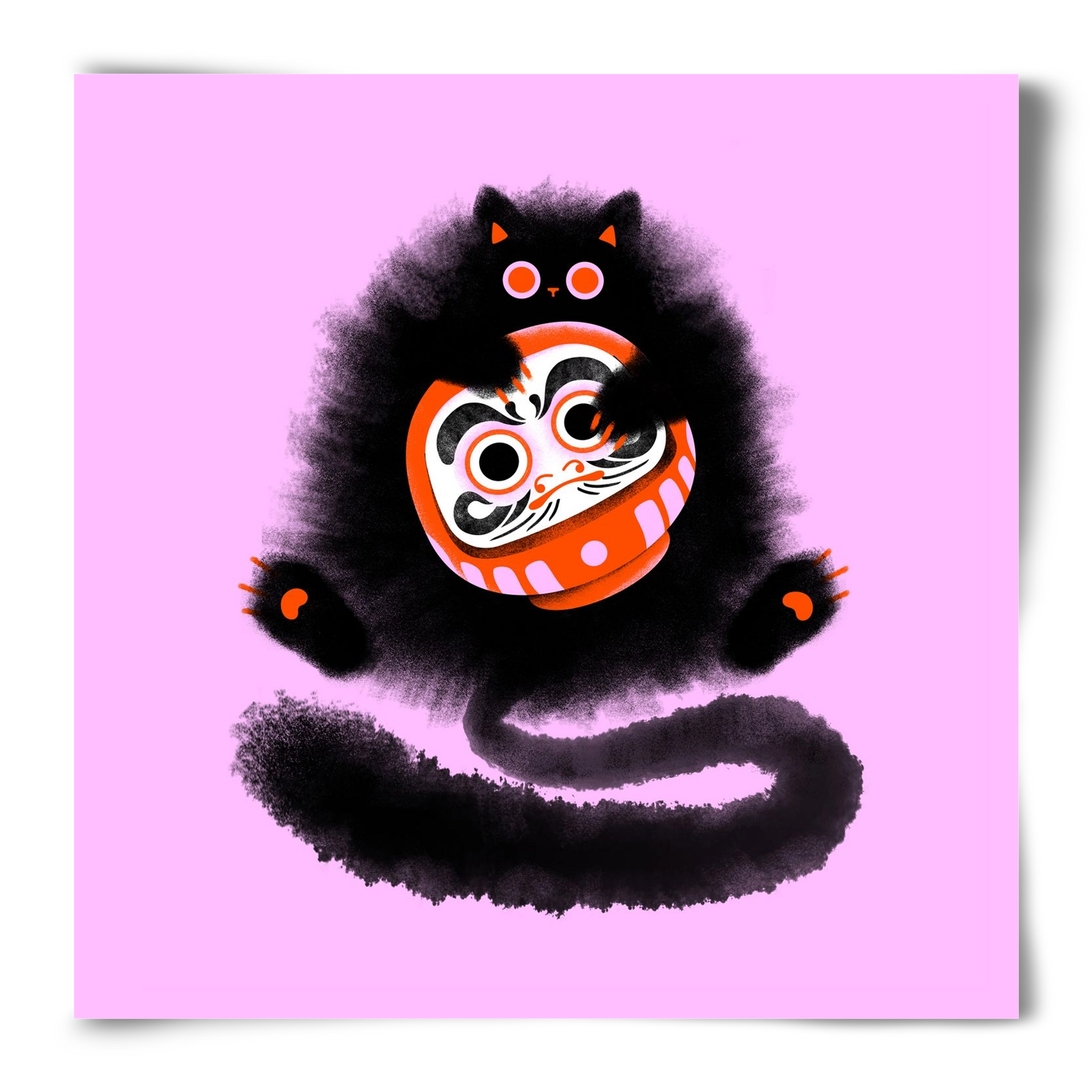 Daruma cat, 50x50 cm, Keret nélkül