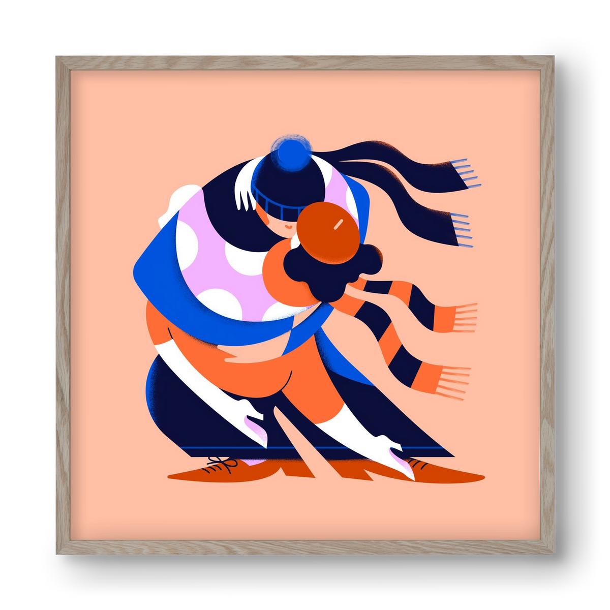 Winterdance, 40x40 cm (40x40 cm), Tölgy keret