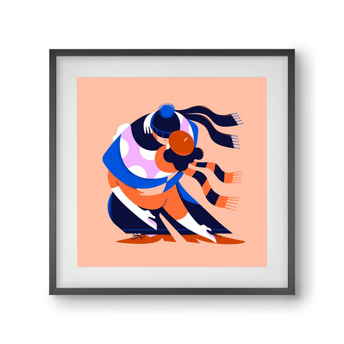 Winterdance, 30x30 cm (20x20 cm), Fekete keret, paszpartuval