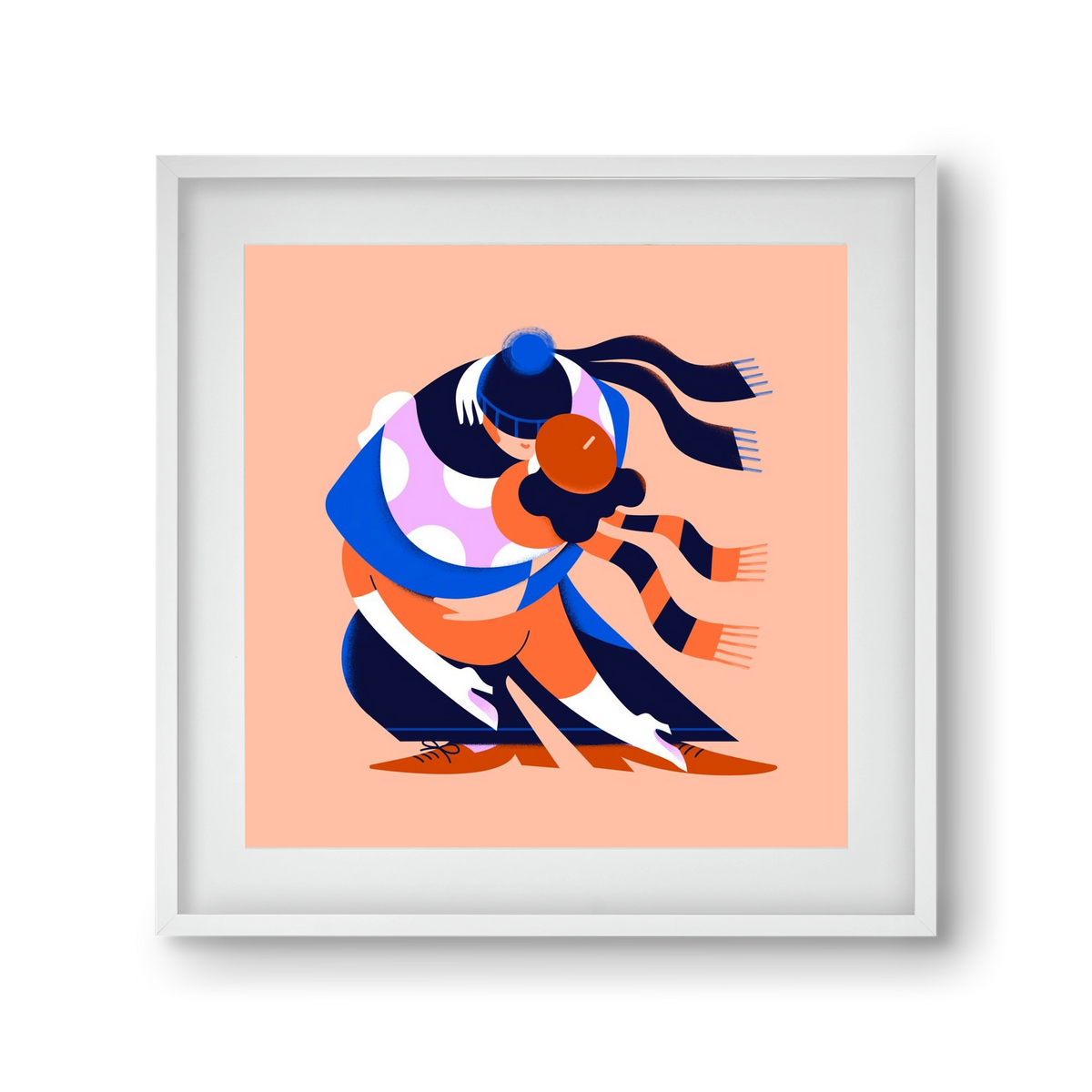 Winterdance, 30x30 cm (20x20 cm), Fehér keret, paszpartuval