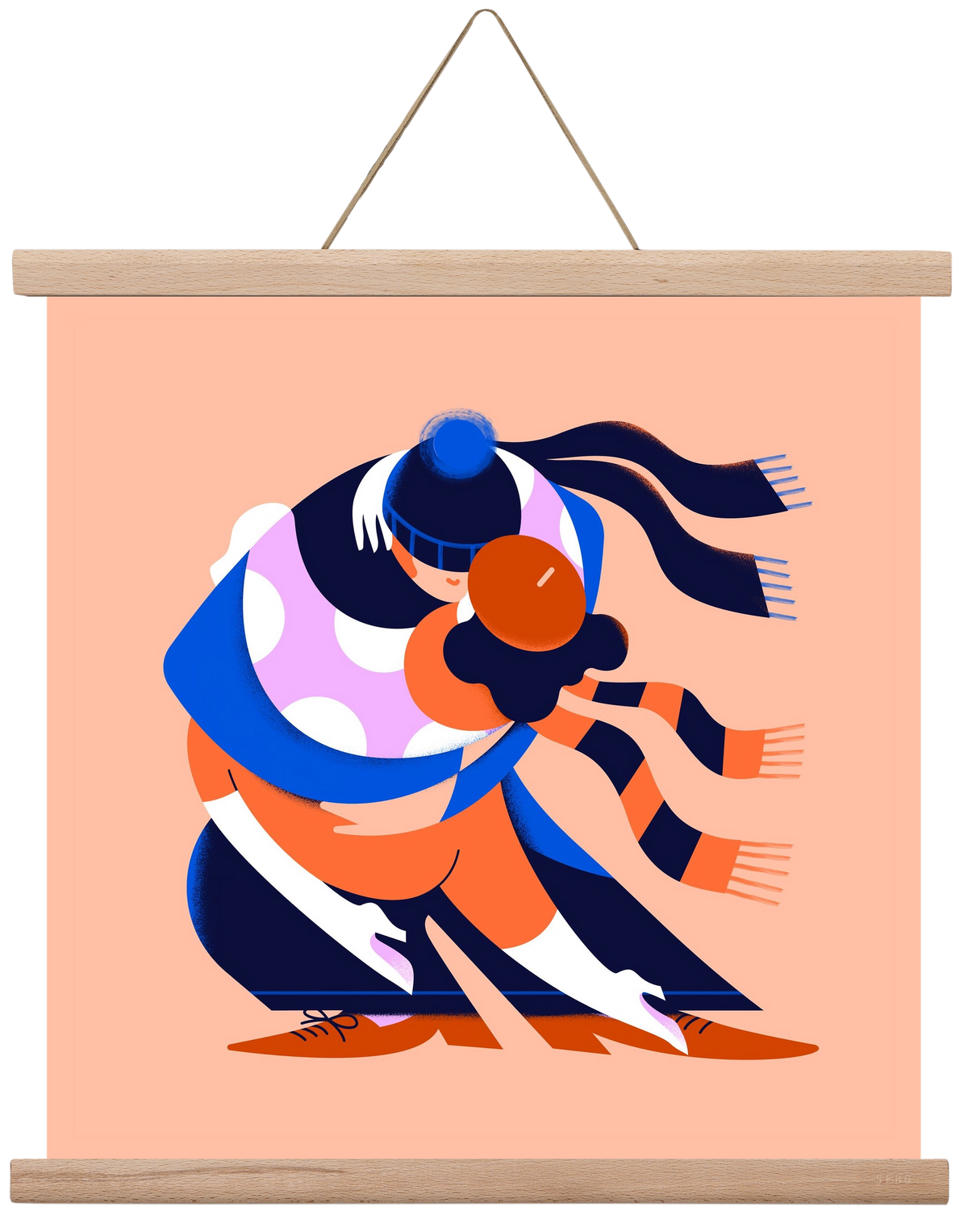 Winterdance, 40x40 cm (40x40 cm), Tölgy akasztó