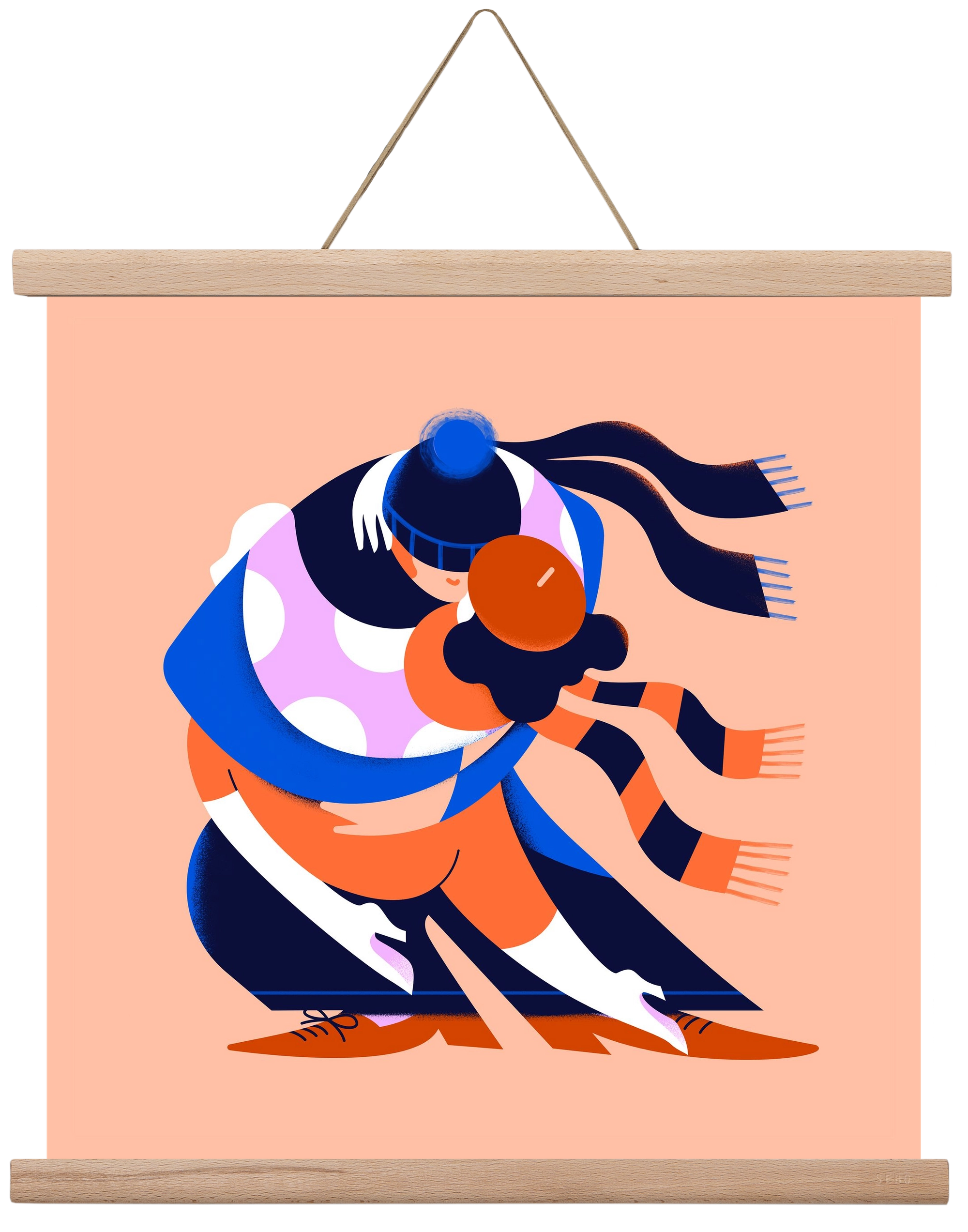 Winterdance, 40x40 cm (40x40 cm), Tölgy akasztó