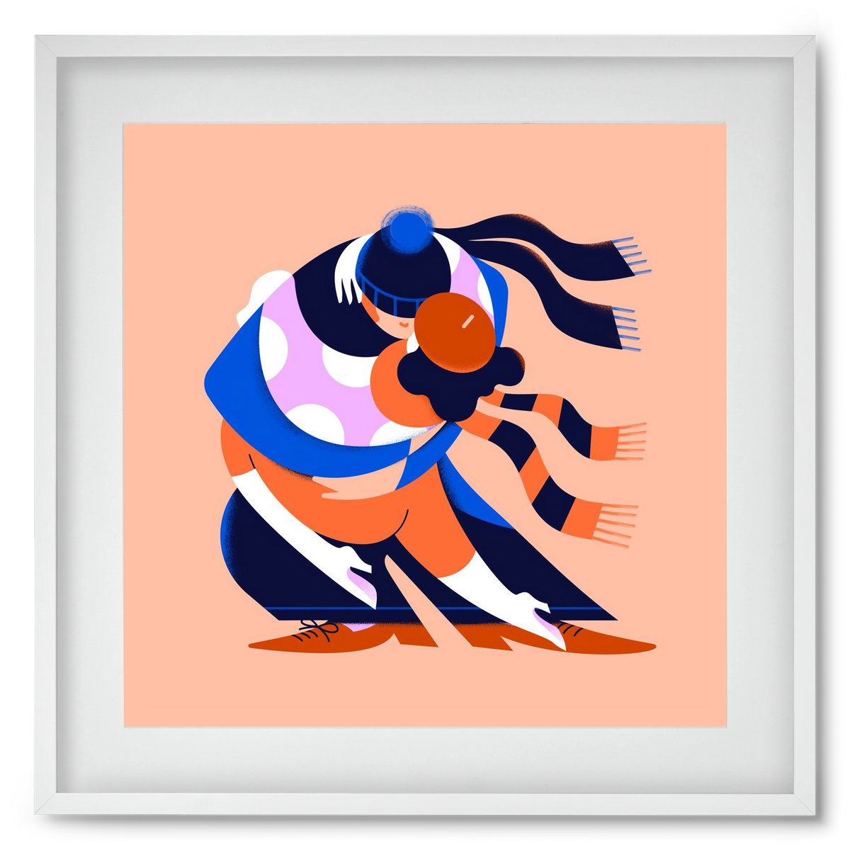 Winterdance, 50x50 cm (40x40 cm), Fehér keret, paszpartuval