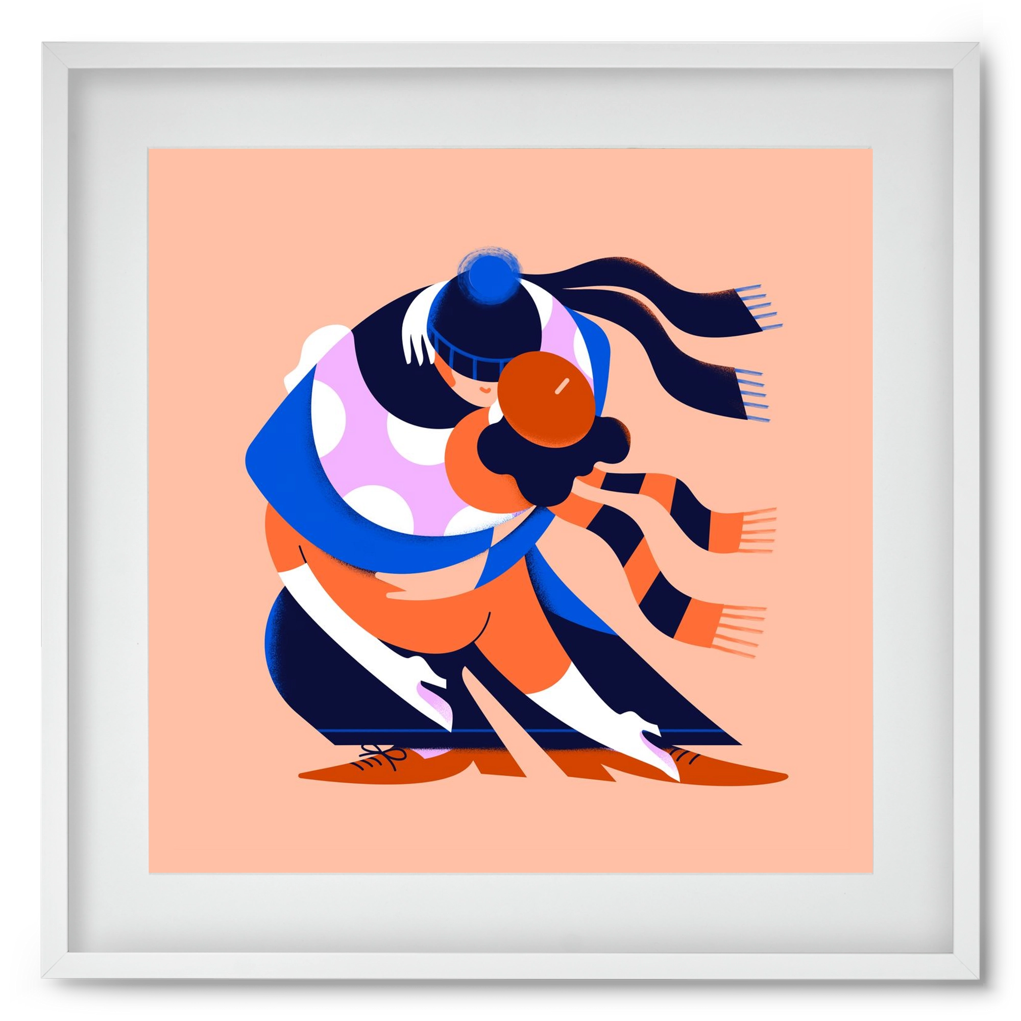 Winterdance, 50x50 cm (40x40 cm), Fehér keret, paszpartuval