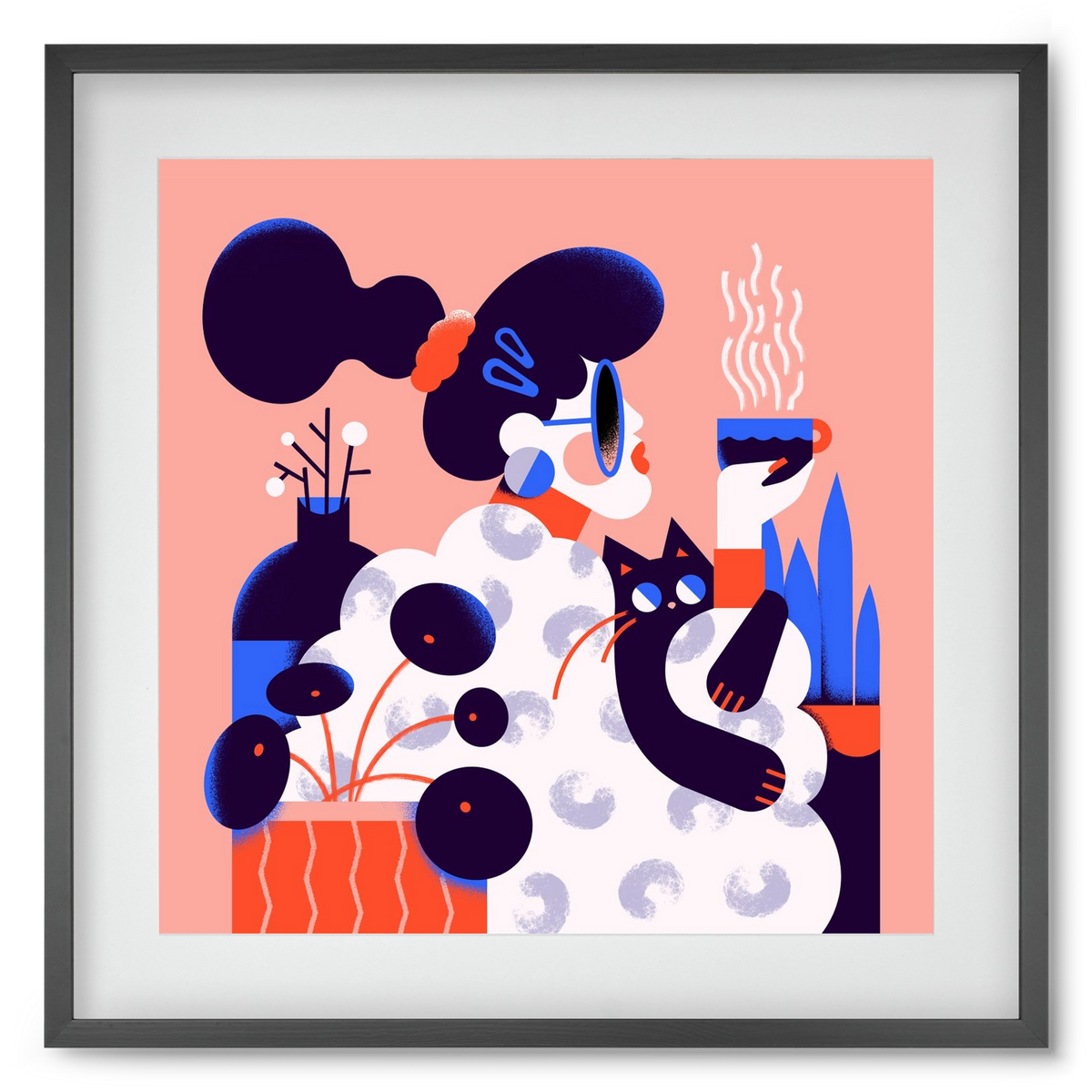 Morning coffee, 50x50 cm (40x40 cm), Fekete keret, paszpartuval