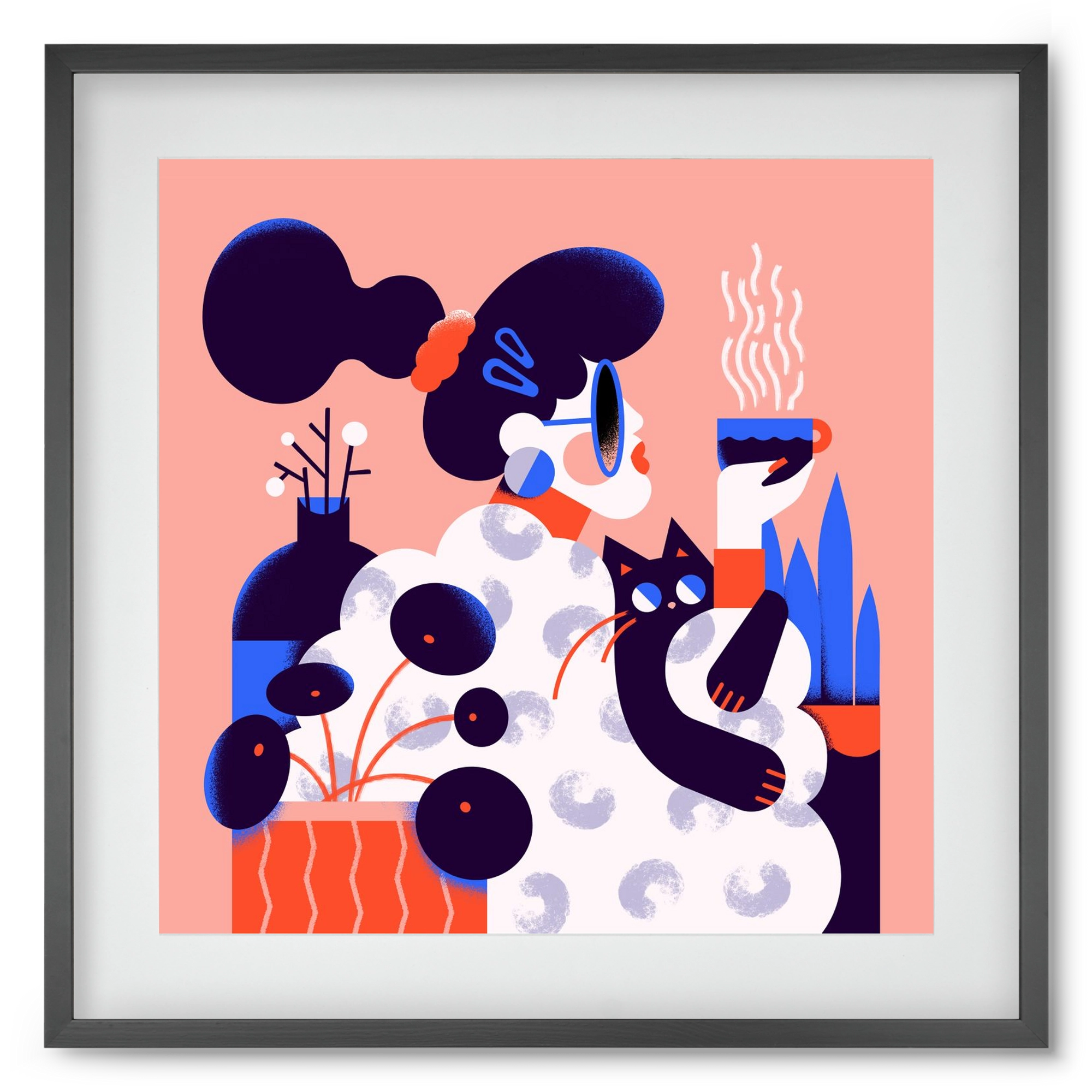 Morning coffee, 50x50 cm (40x40 cm), Fekete keret, paszpartuval