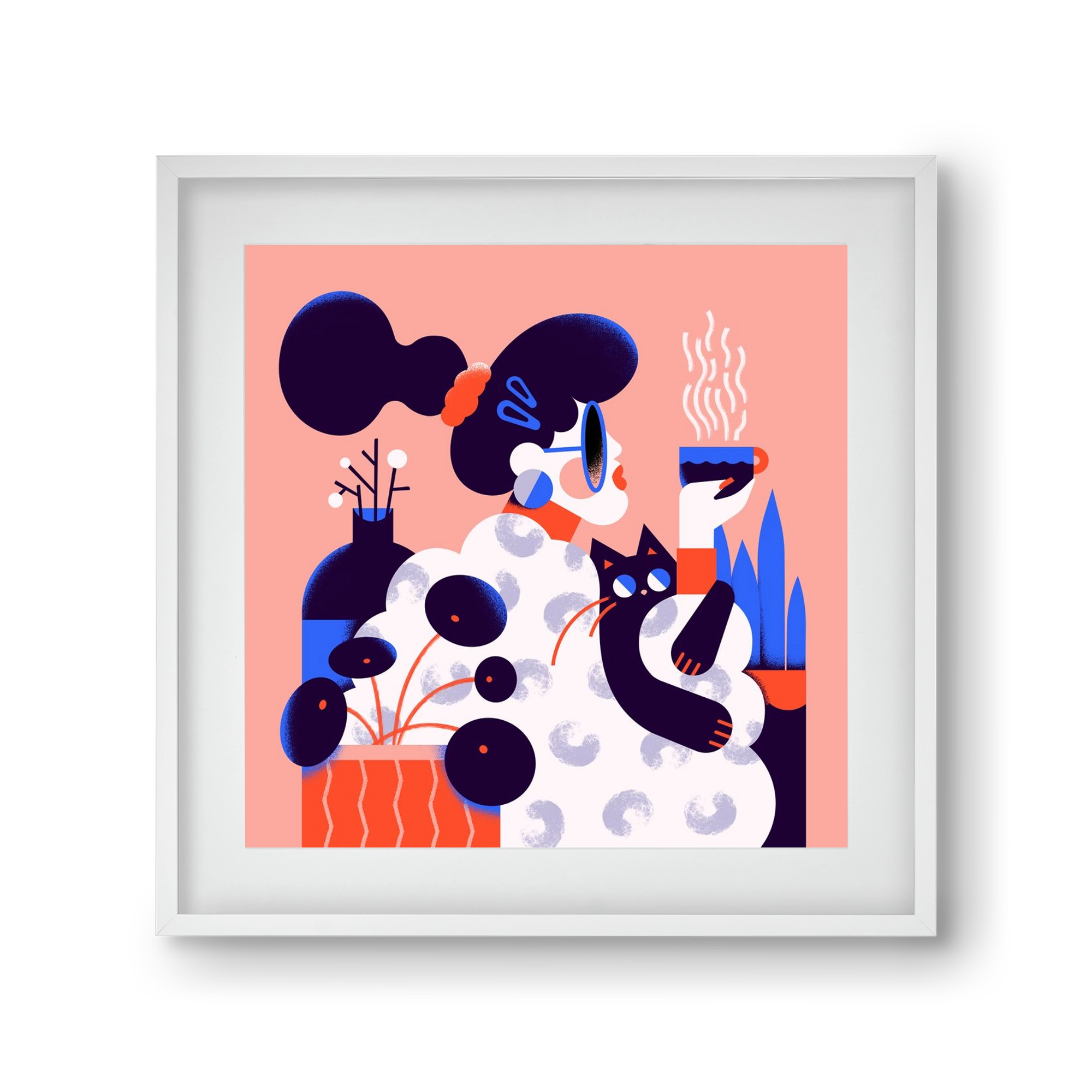 Morning coffee, 30x30 cm (20x20 cm), Fehér keret, paszpartuval