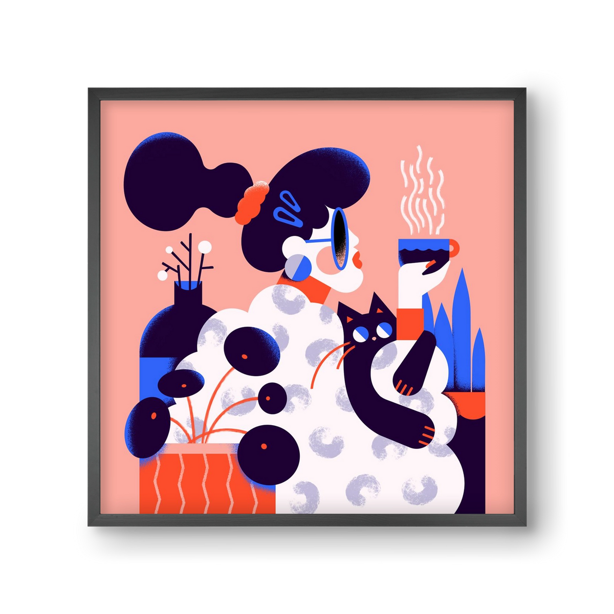 Morning coffee, 30x30 cm (30x30 cm), Fekete keret