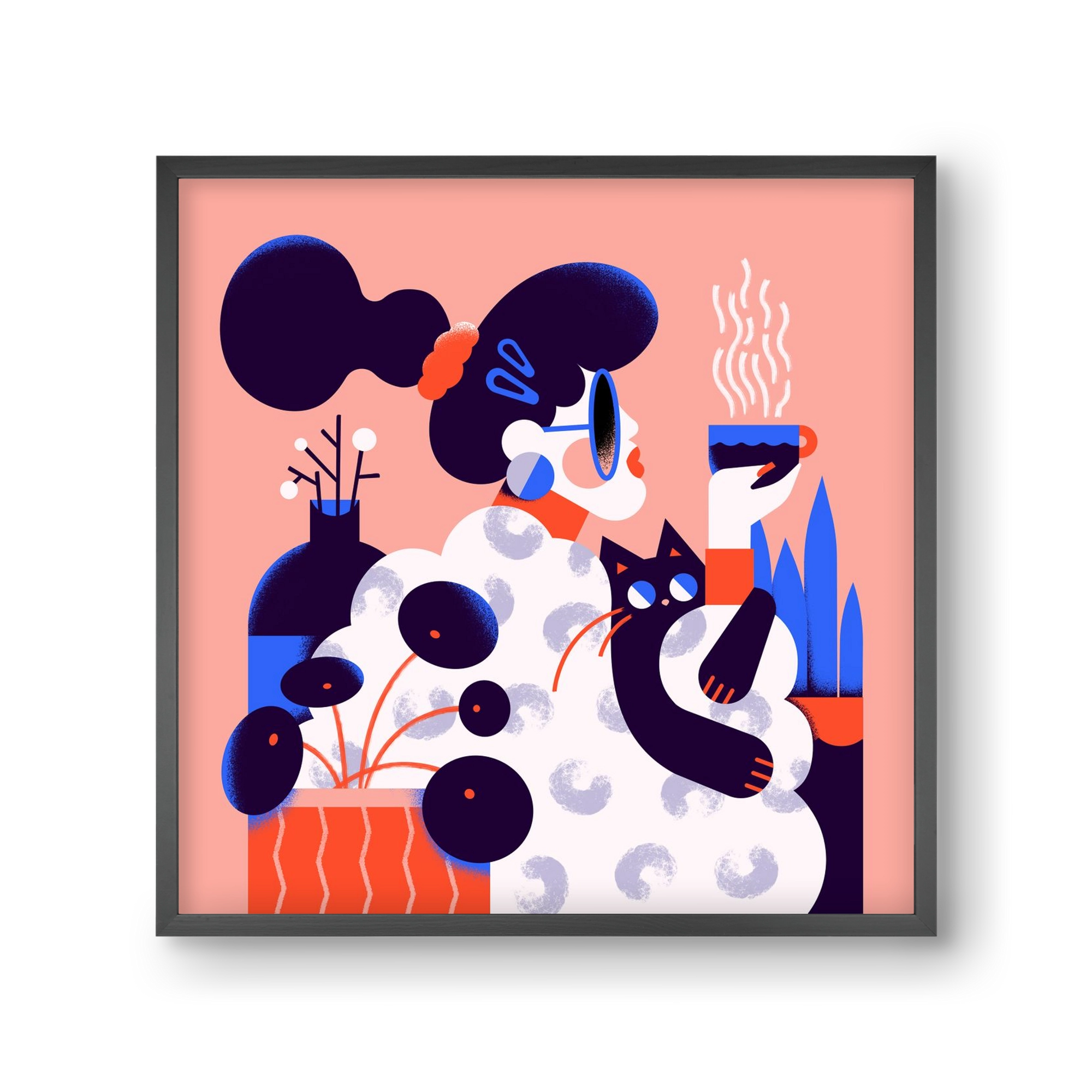 Morning coffee, 30x30 cm (30x30 cm), Fekete keret