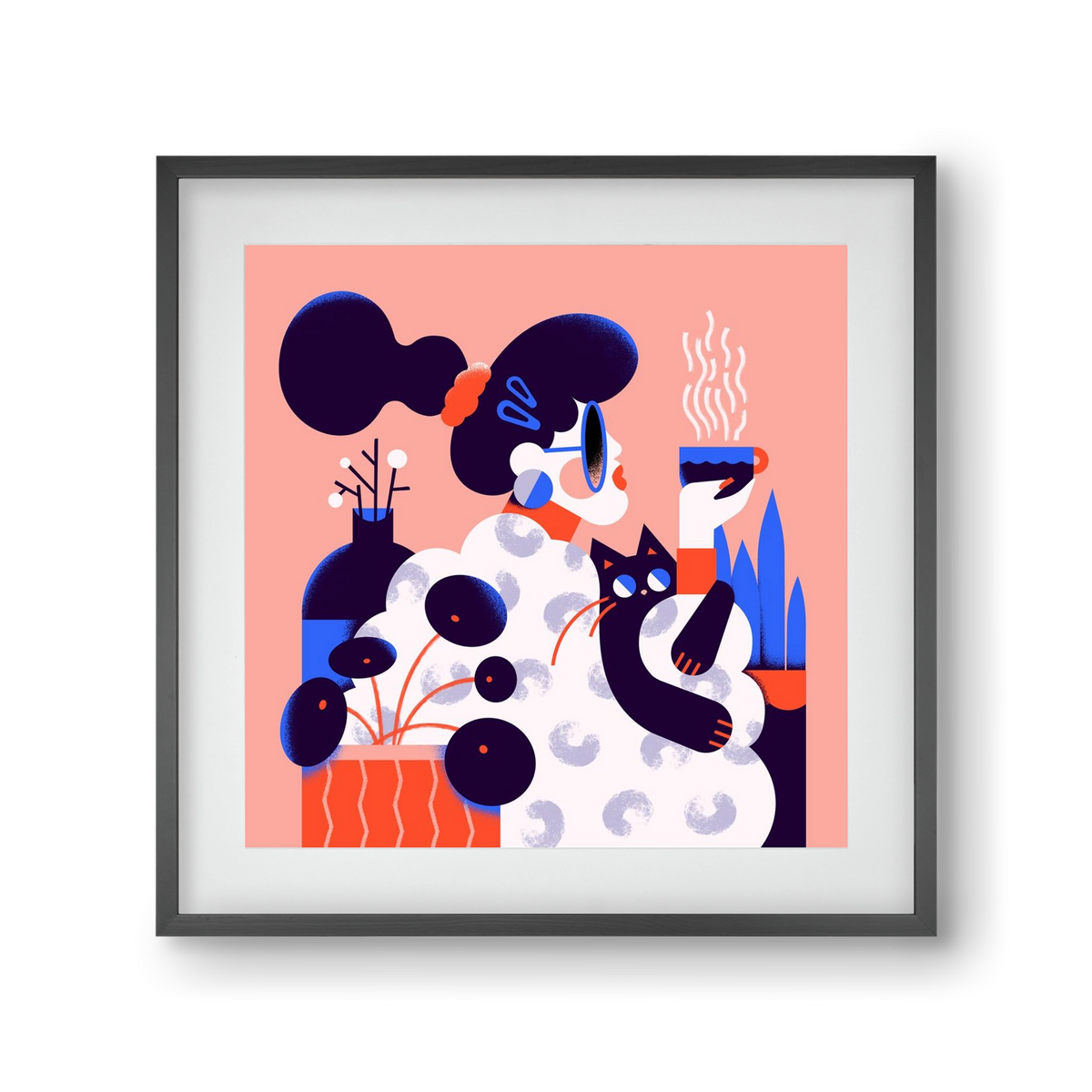 Morning coffee, 30x30 cm (20x20 cm), Fekete keret, paszpartuval