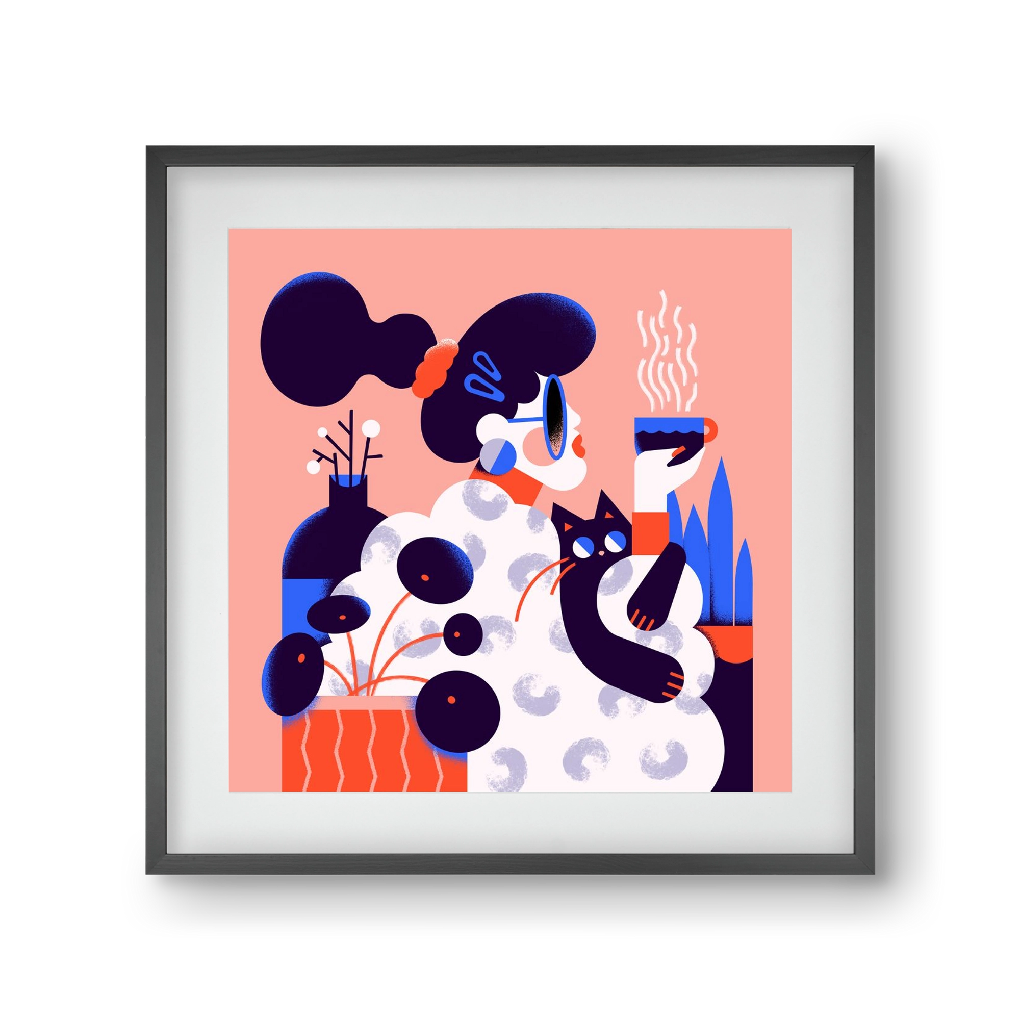 Morning coffee, 30x30 cm (20x20 cm), Fekete keret, paszpartuval