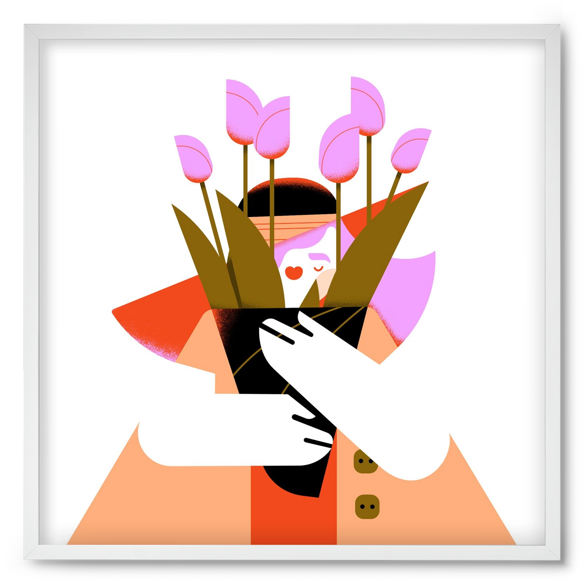 Tulip girl, 50x50 cm (50x50 cm), Fehér keret