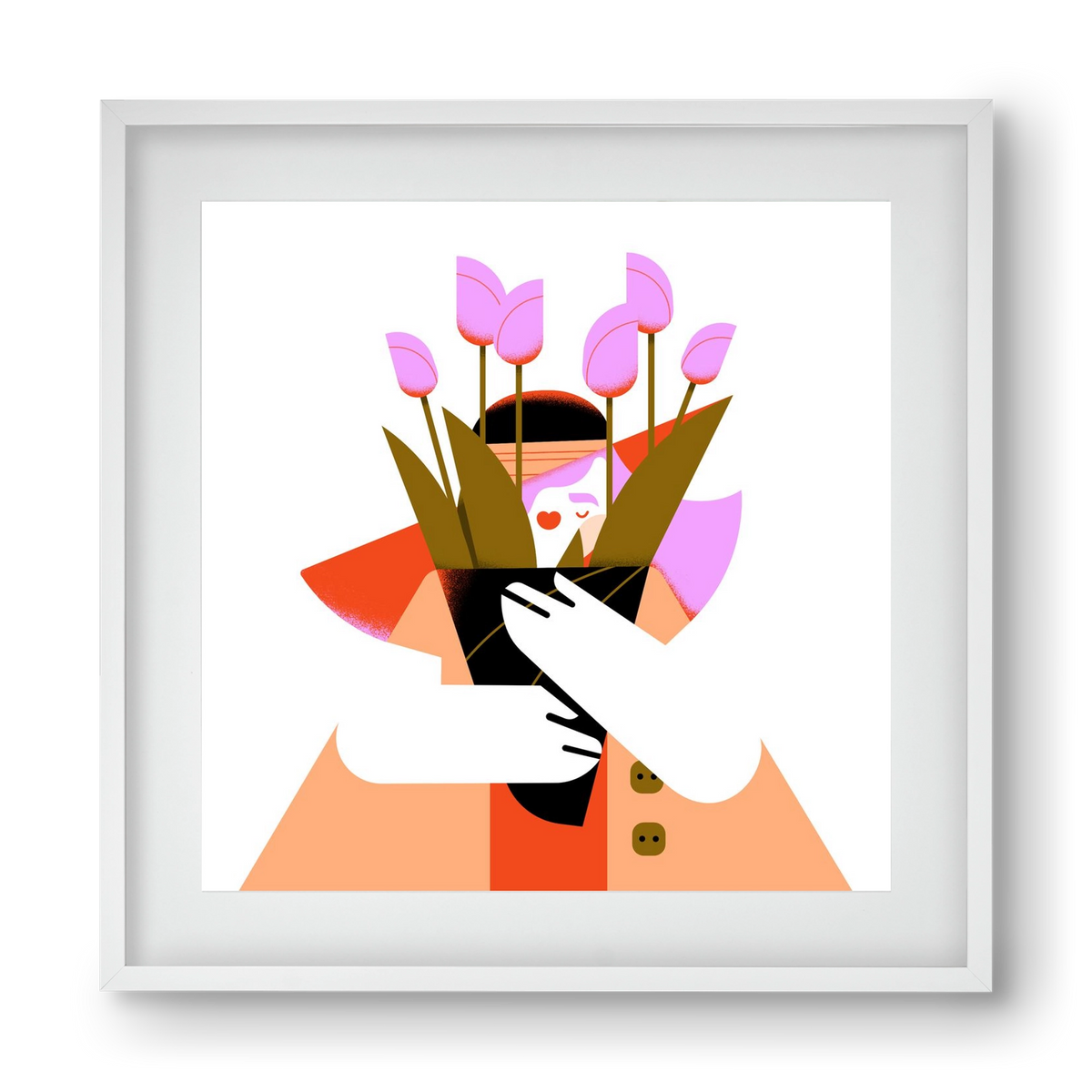 Tulip girl, 40x40 cm (30x30 cm), Fehér keret, paszpartuval