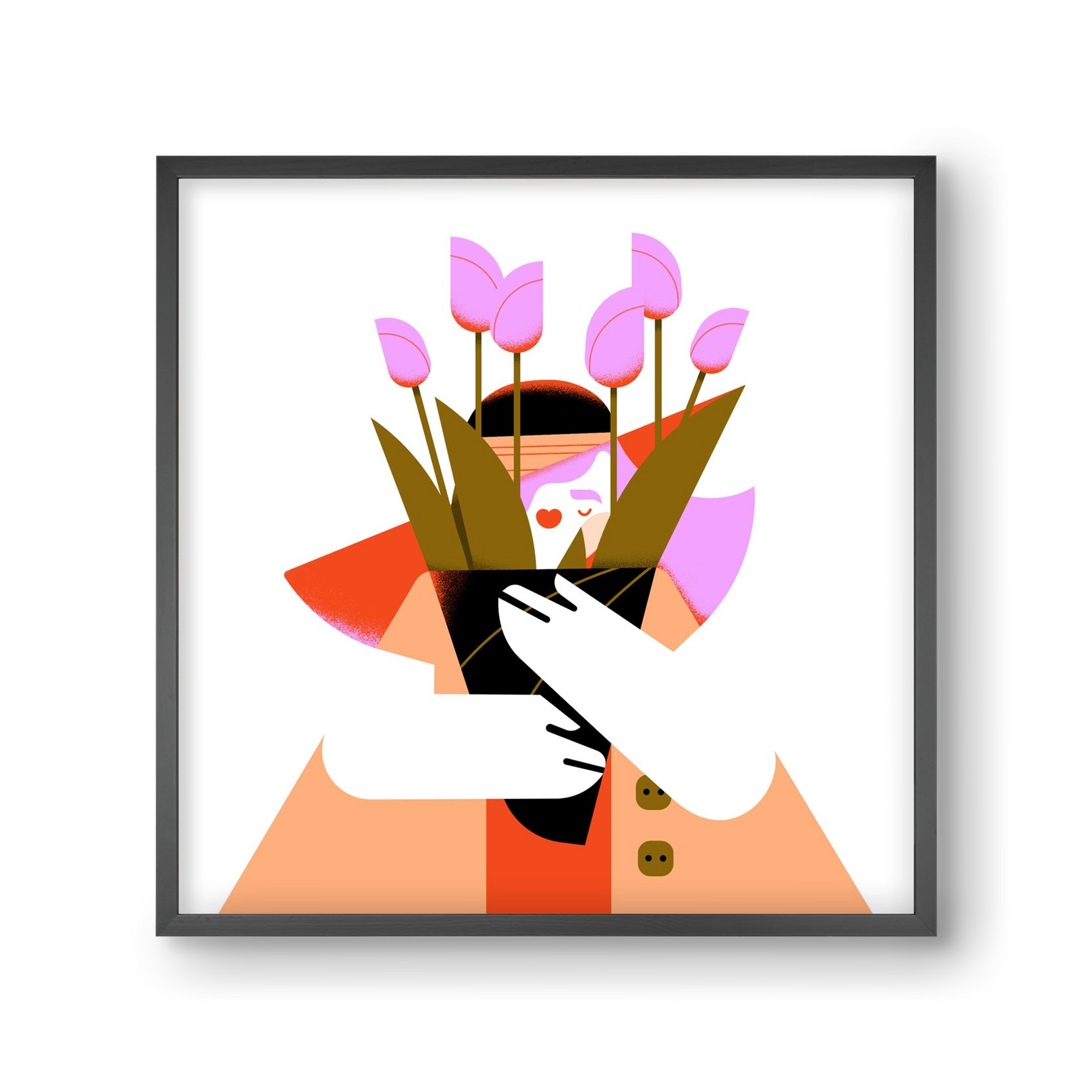 Tulip girl, 30x30 cm (30x30 cm), Fekete keret