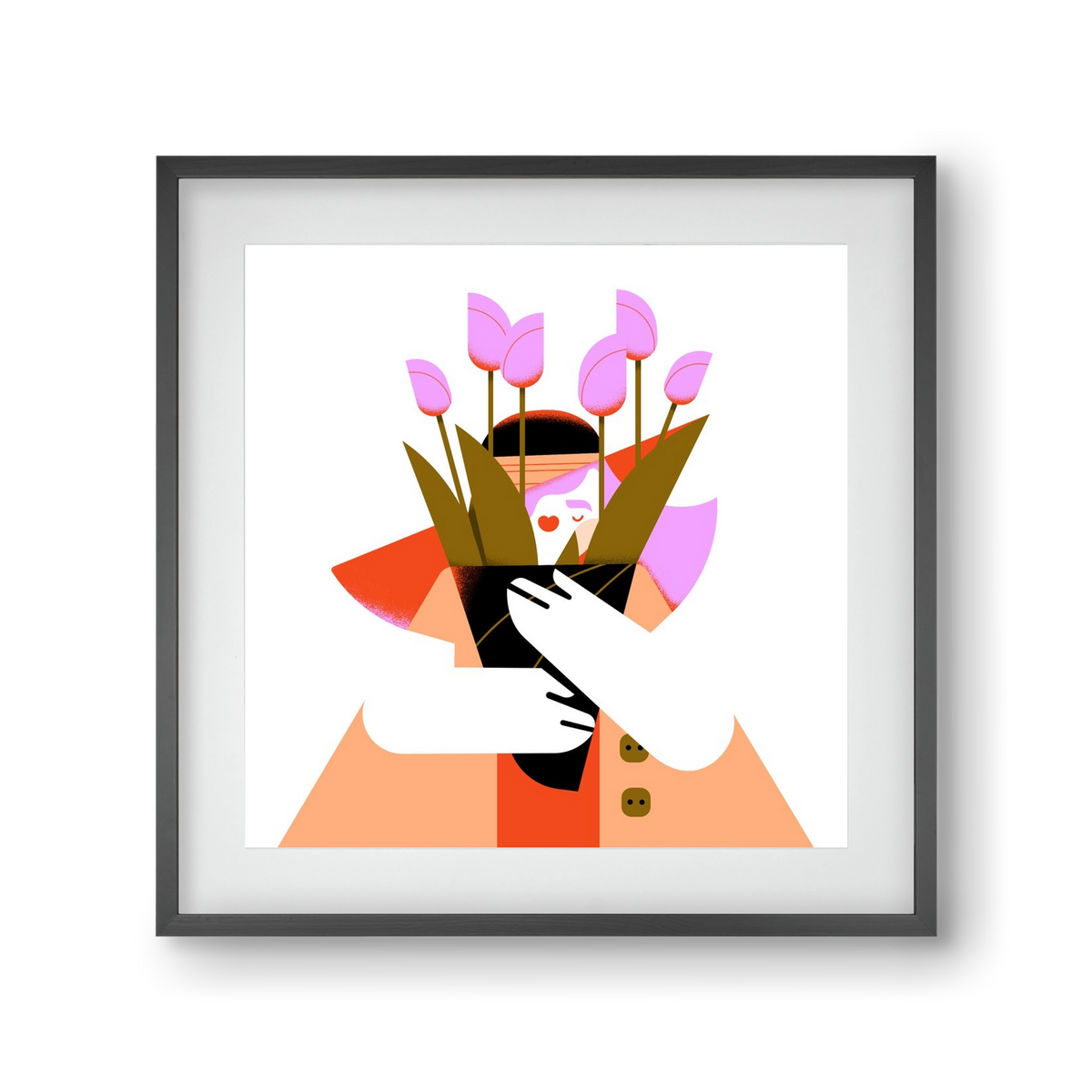 Tulip girl, 30x30 cm (20x20 cm), Fekete keret, paszpartuval