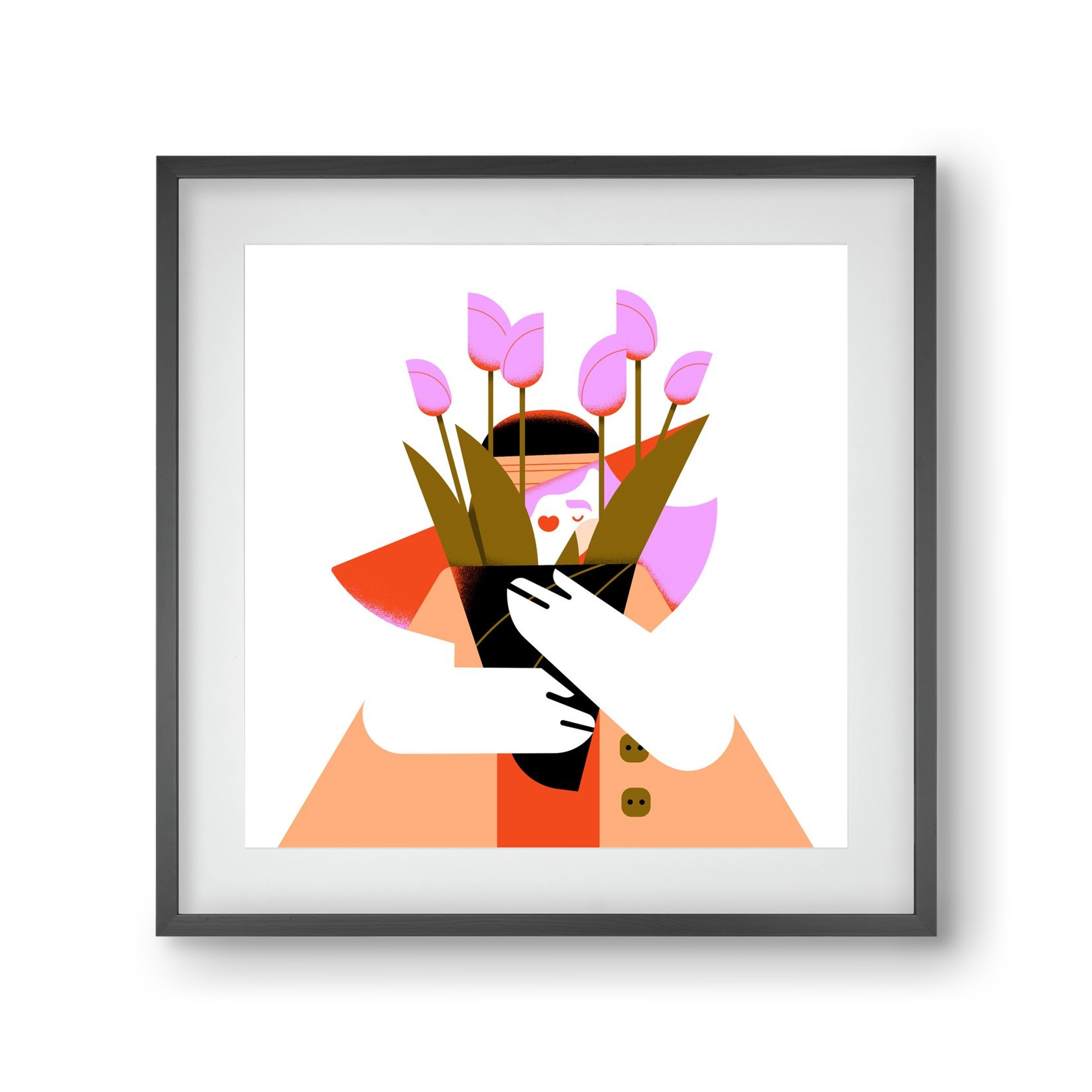 Tulip girl, 30x30 cm (20x20 cm), Fekete keret, paszpartuval