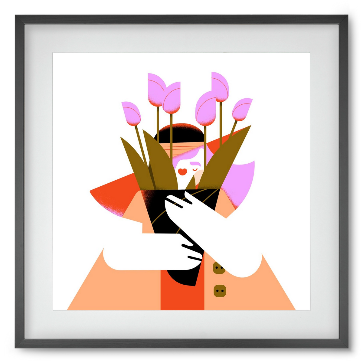 Tulip girl, 50x50 cm (40x40 cm), Fekete keret, paszpartuval