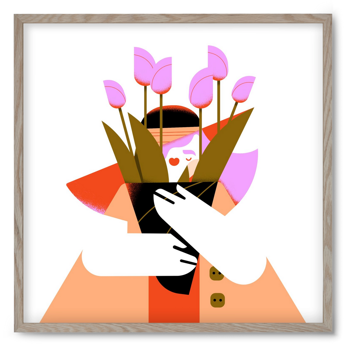 Tulip girl, 50x50 cm (50x50 cm), Tölgy keret