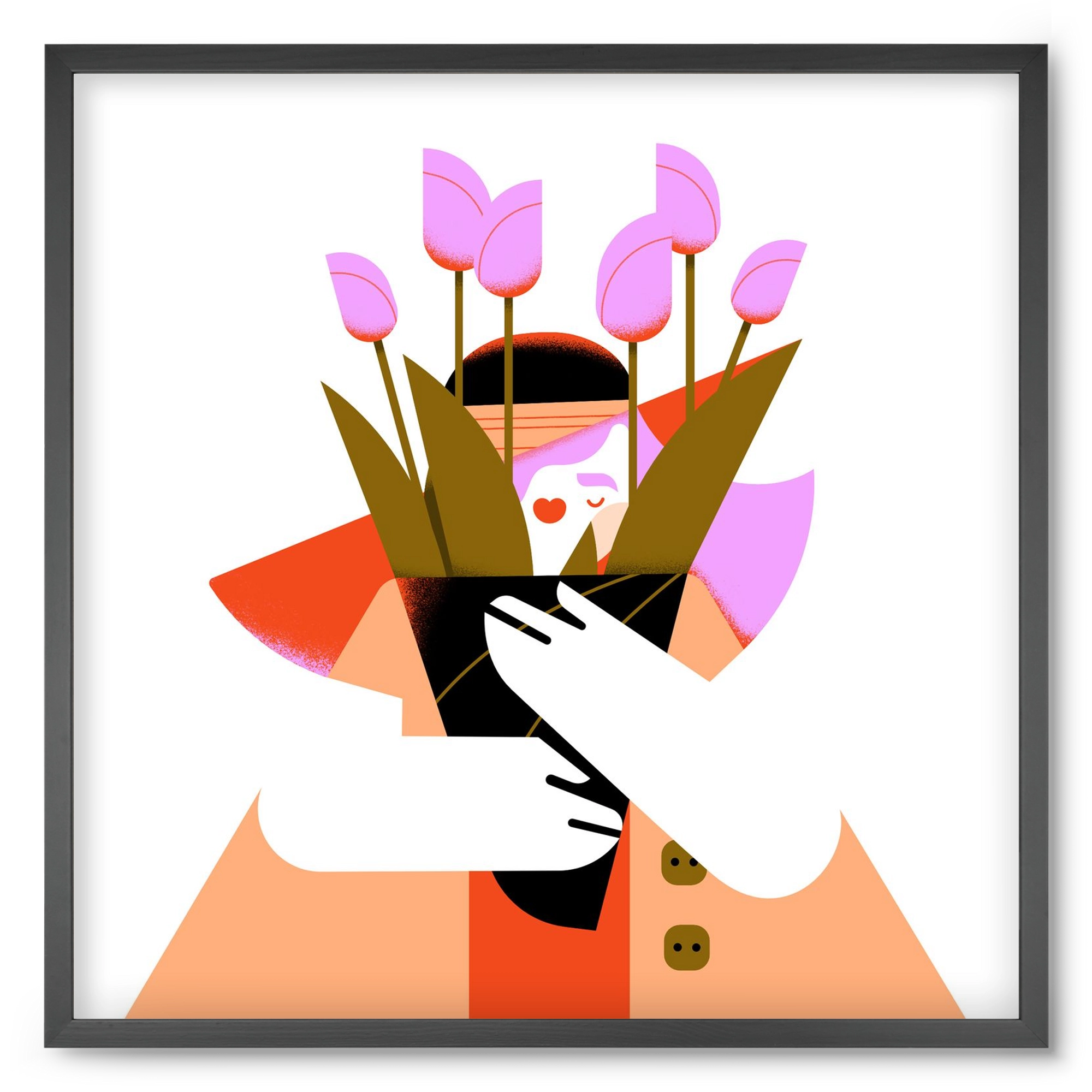 Tulip girl, 50x50 cm (50x50 cm), Fekete keret