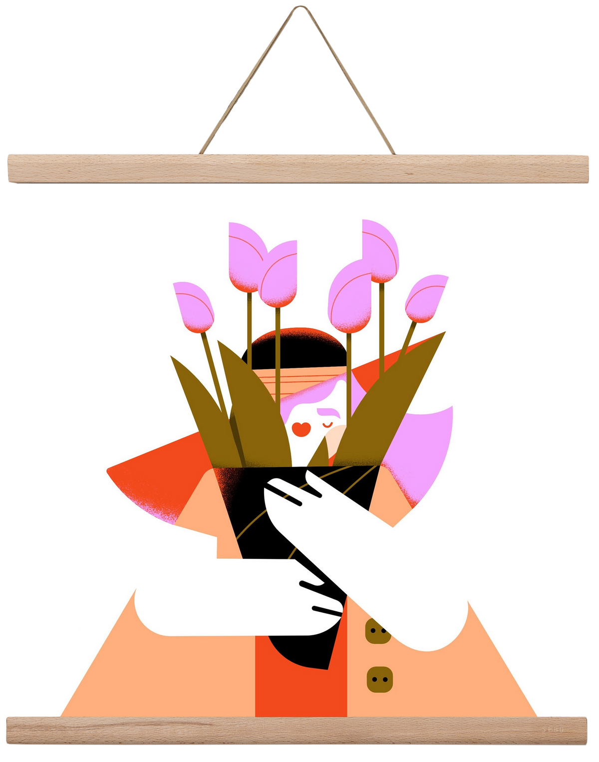 Tulip girl, 40x40 cm (40x40 cm), Tölgy akasztó