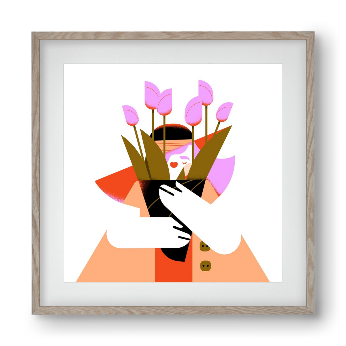 Tulip girl, 40x40 cm (30x30 cm), Tölgy keret, paszpartuval