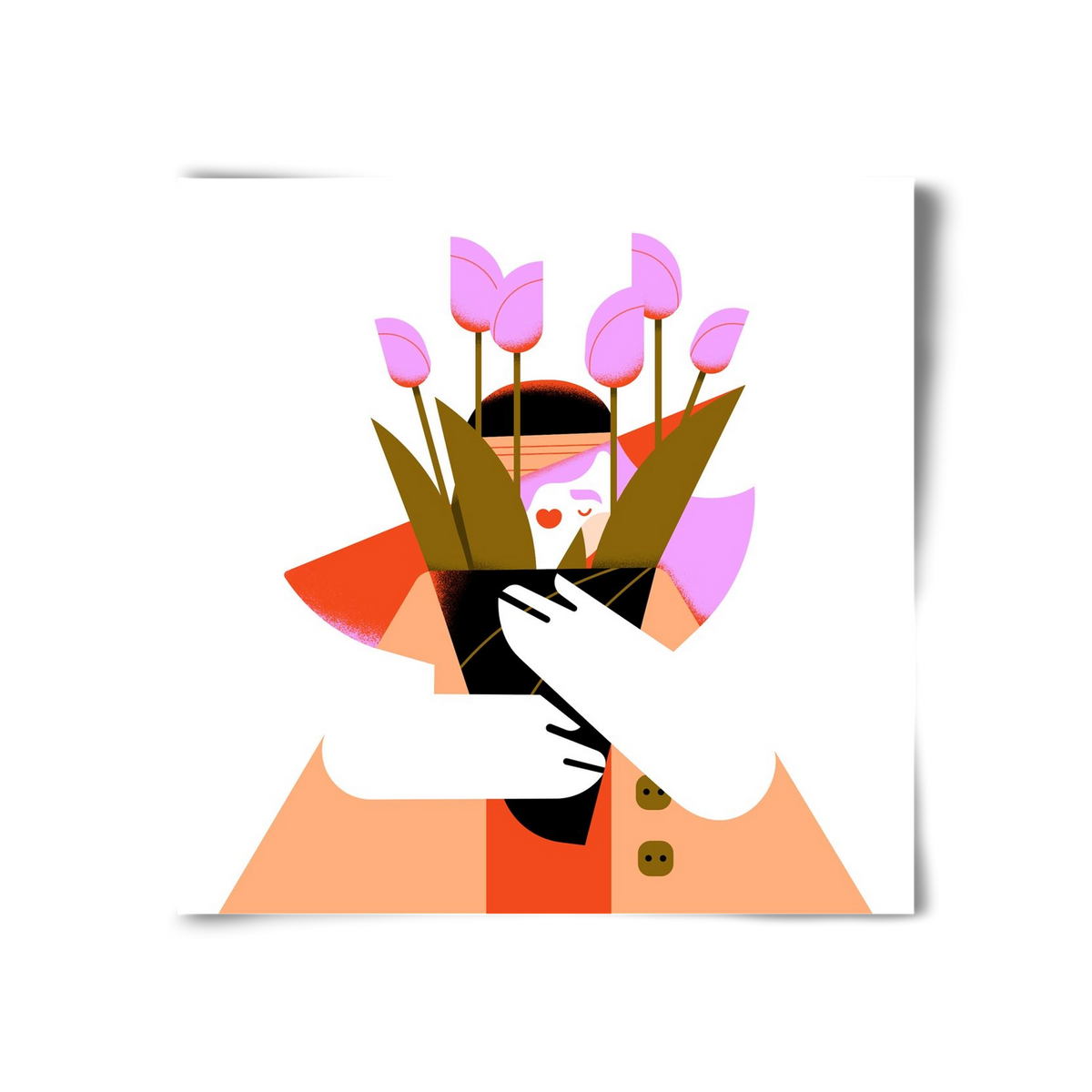 Tulip girl, 30x30 cm, Keret nélkül