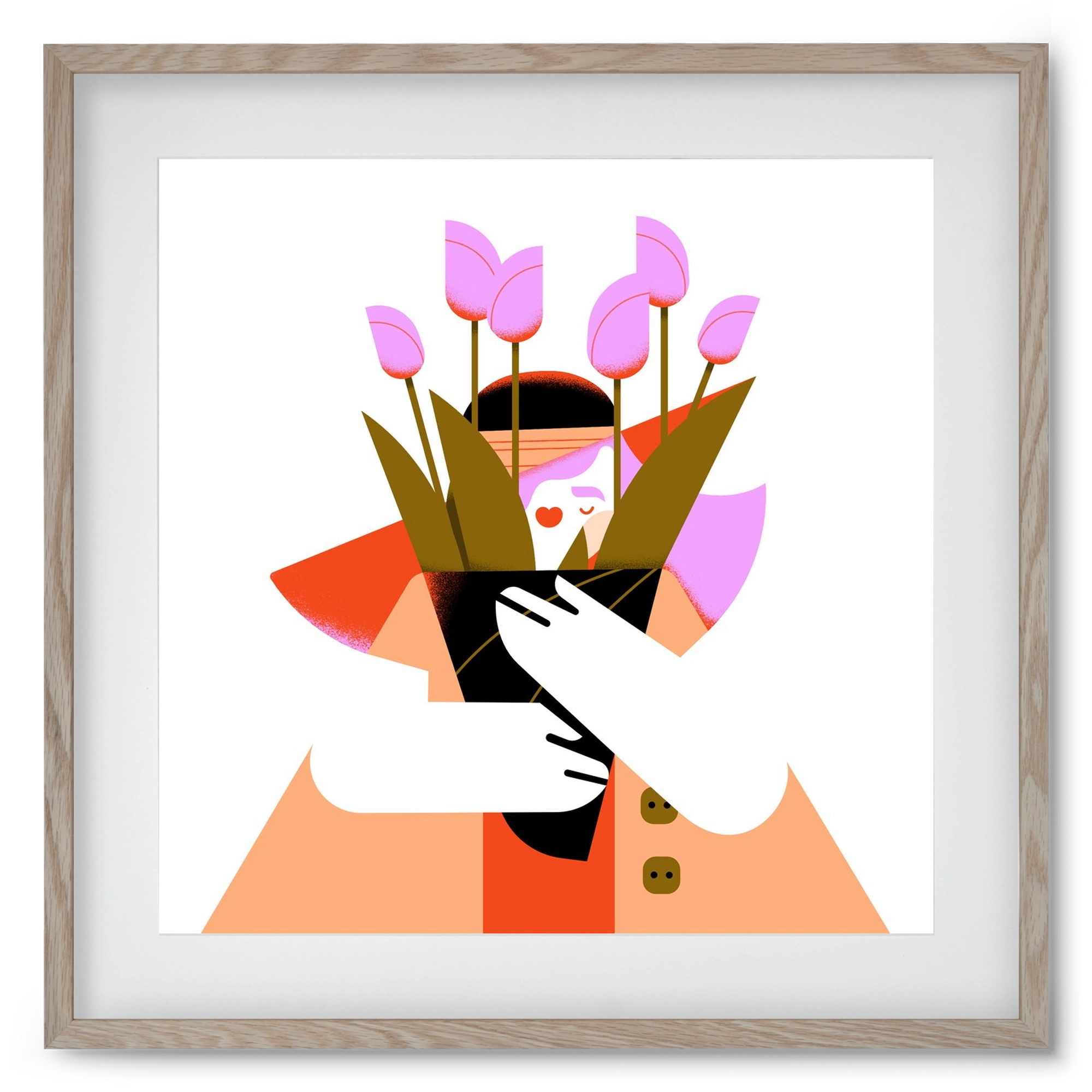 Tulip girl, 50x50 cm (40x40 cm), Tölgy keret, paszpartuval