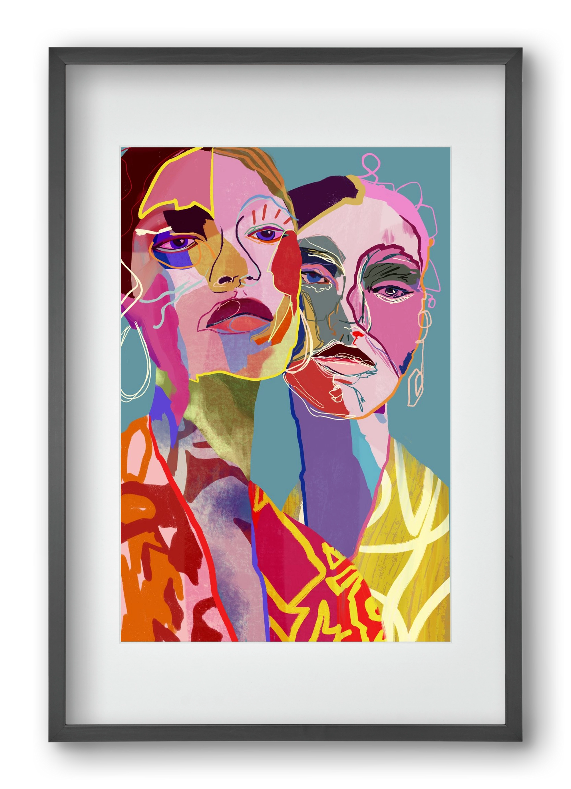 Curious , 40x60 cm (30x45 cm), Fekete keret, paszpartuval