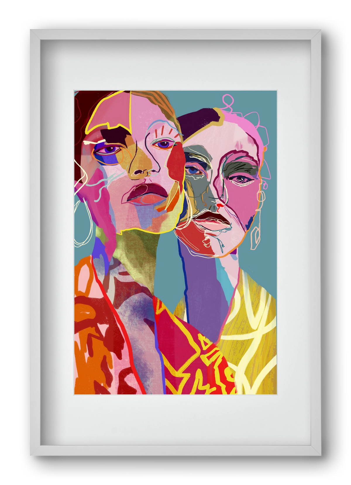 Curious , 40x60 cm (30x45 cm), Fehér keret, paszpartuval