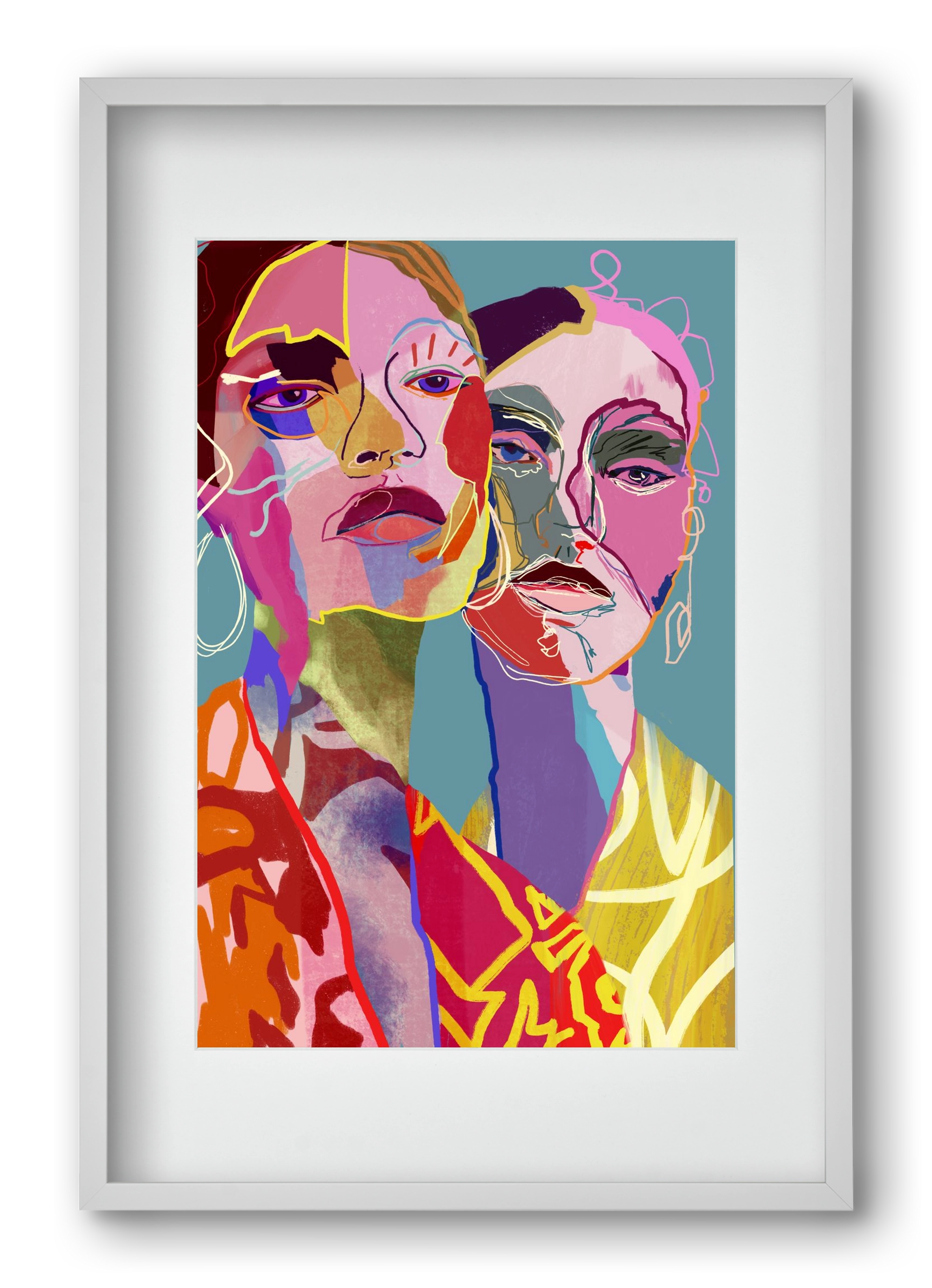 Curious , 40x60 cm (30x45 cm), Fehér keret, paszpartuval