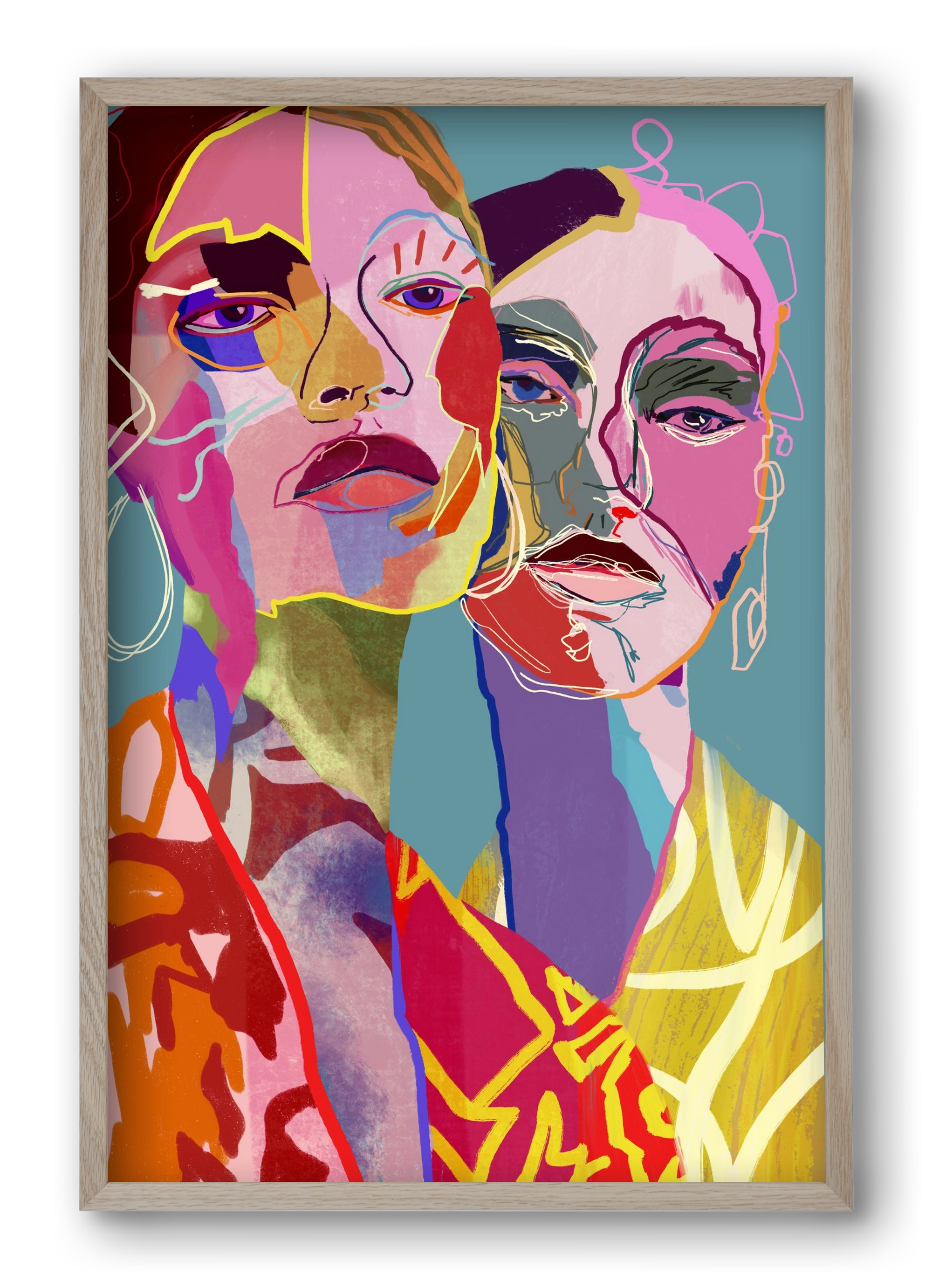 Curious , 40x60 cm (40x60 cm), Tölgy keret