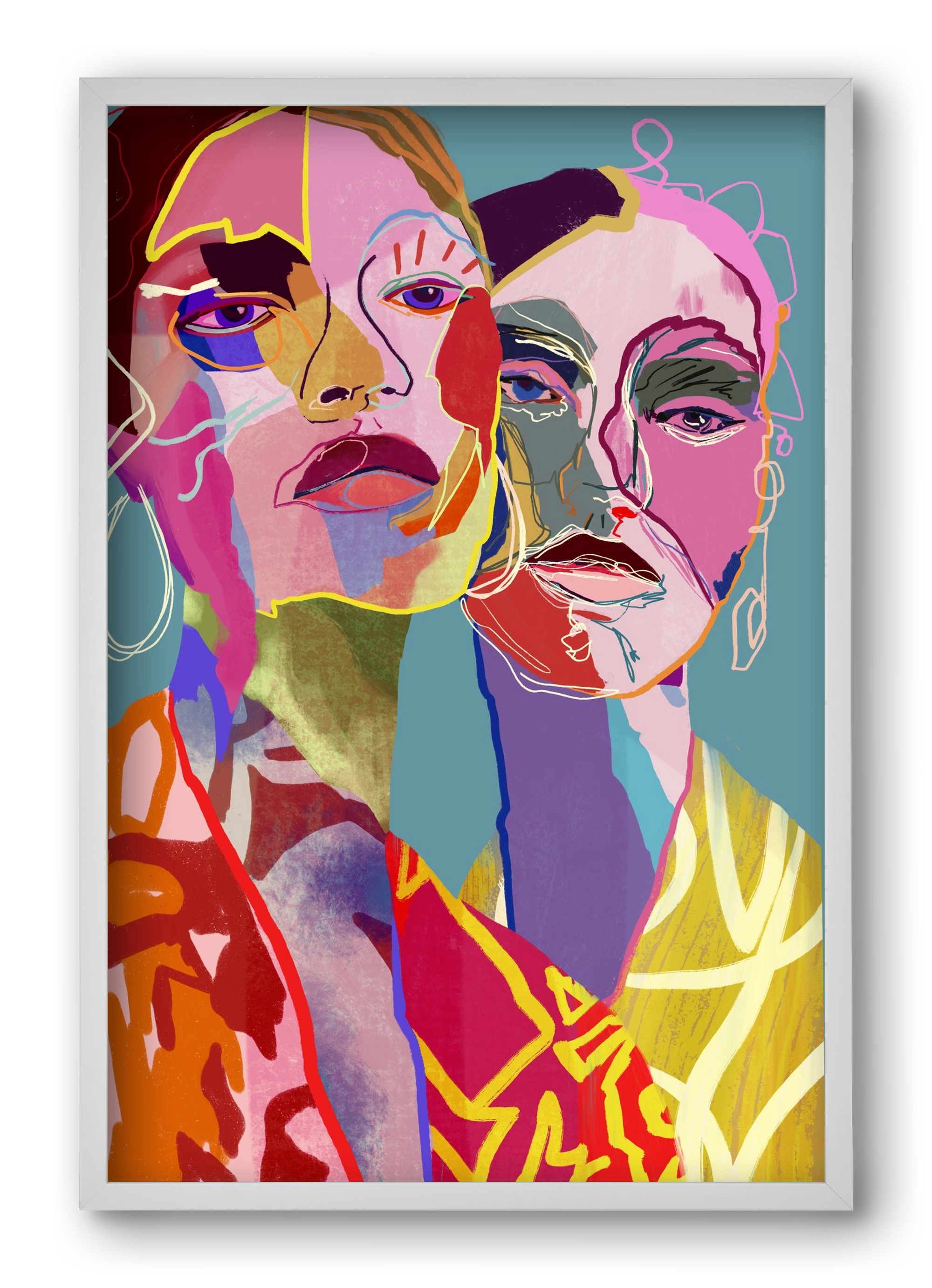 Curious , 40x60 cm (40x60 cm), Fehér keret