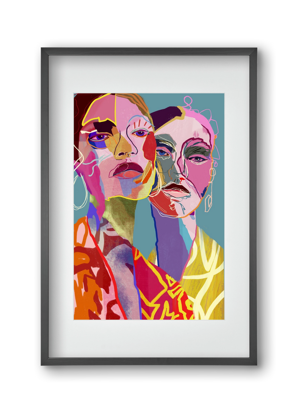 Curious , 30x45 cm (20x30 cm), Fekete keret, paszpartuval