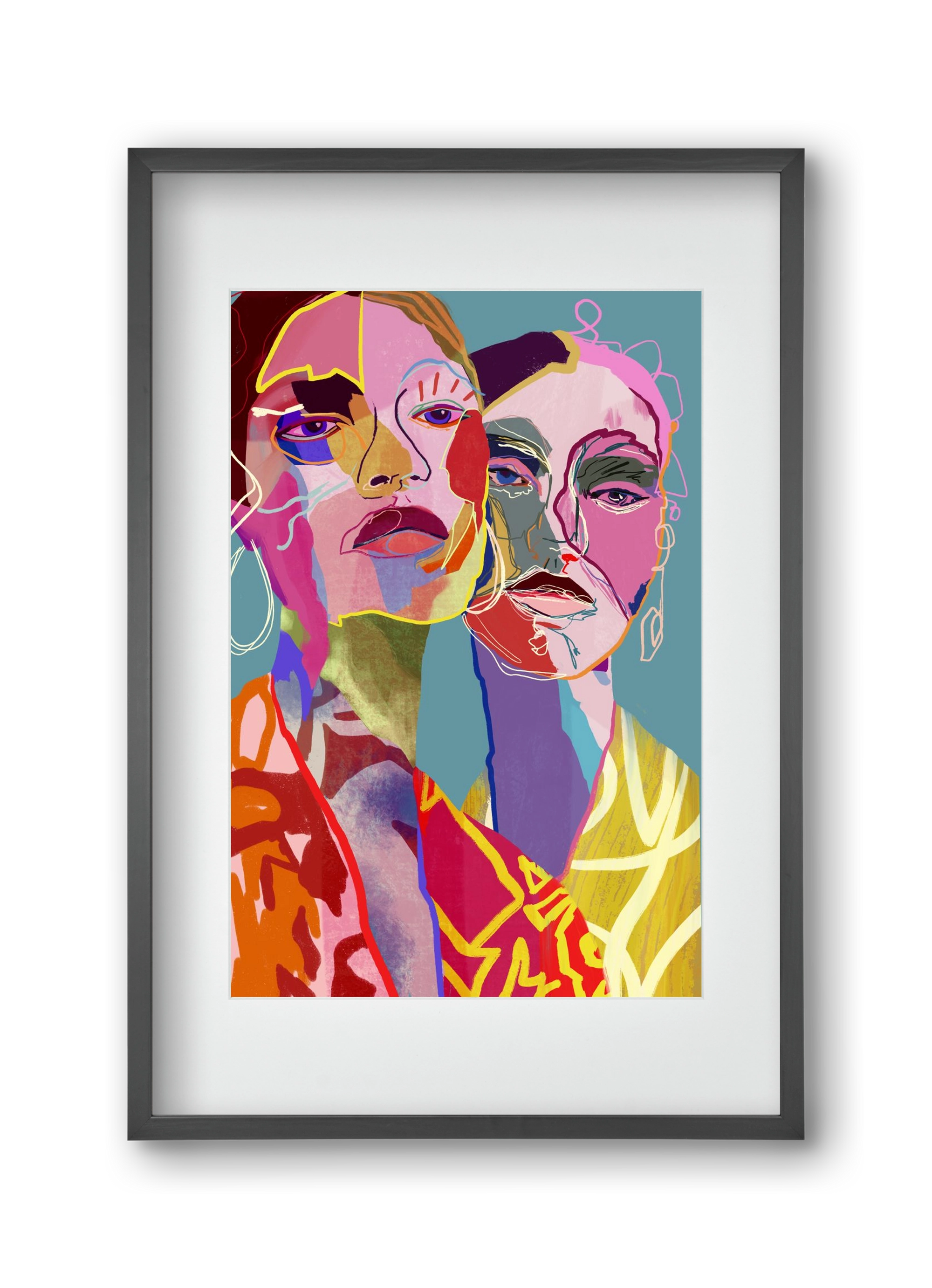 Curious , 30x45 cm (20x30 cm), Fekete keret, paszpartuval