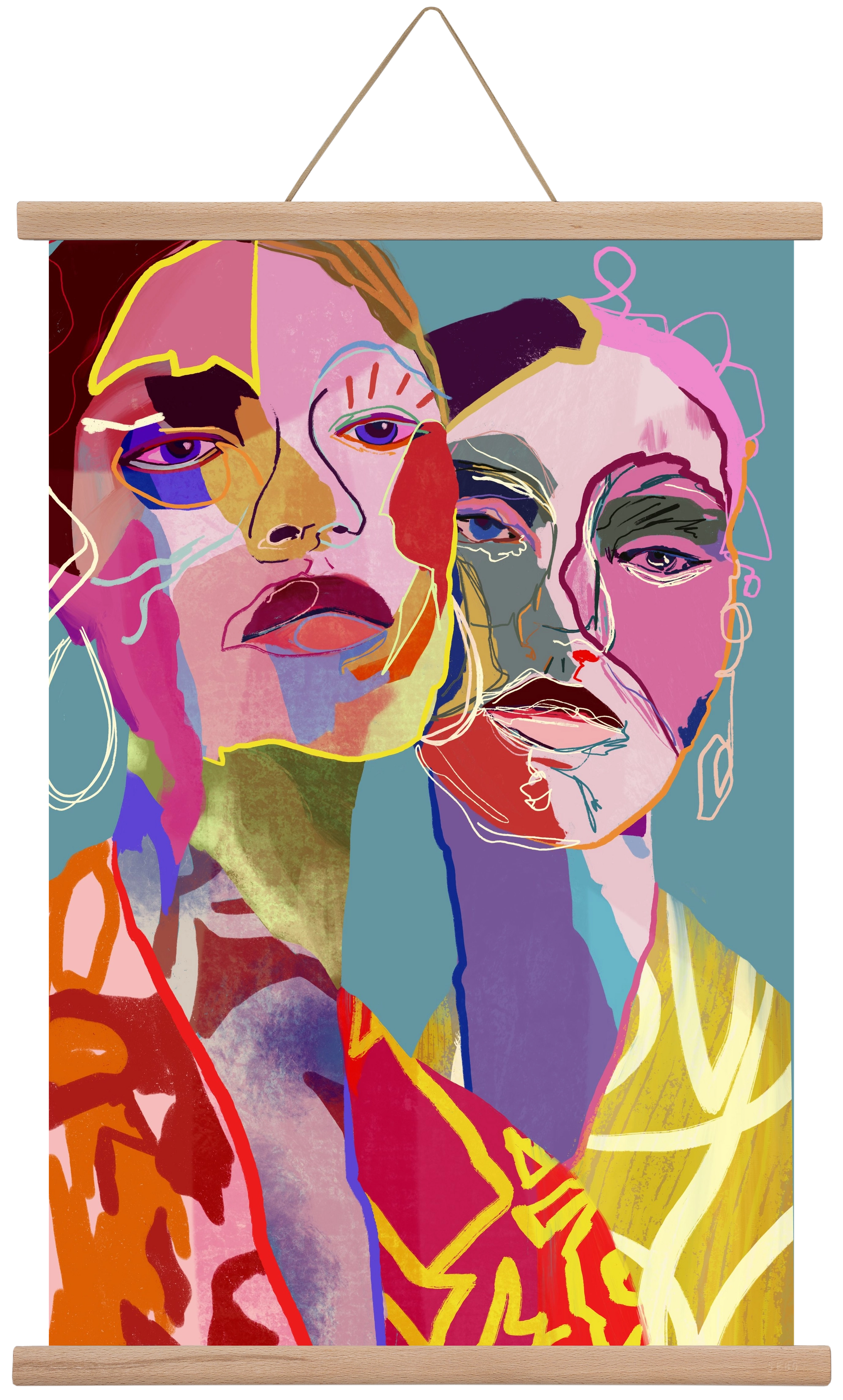 Curious , 40x60 cm (40x60 cm), Tölgy akasztó