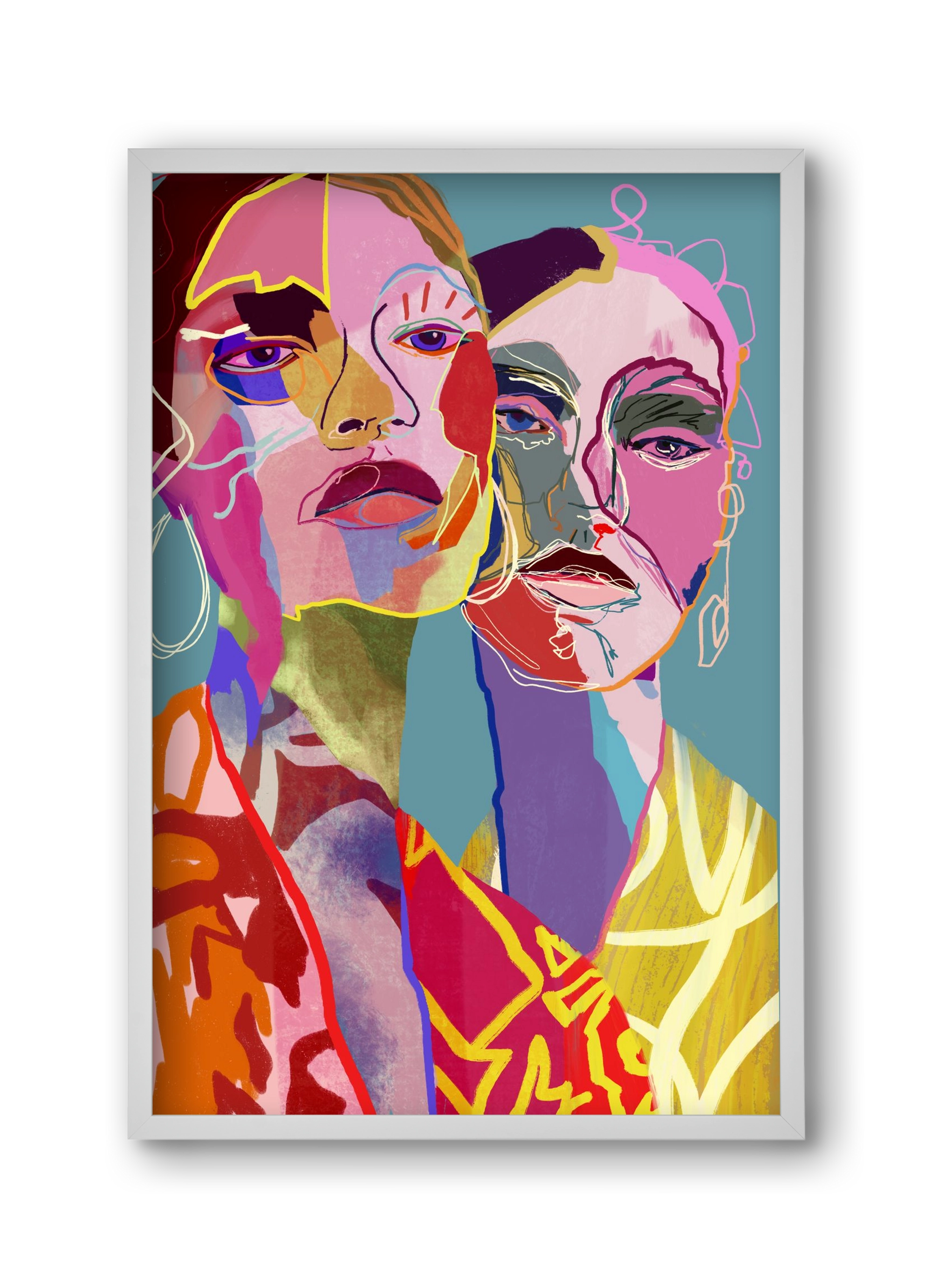 Curious , 30x45 cm (30x45 cm), Fehér keret