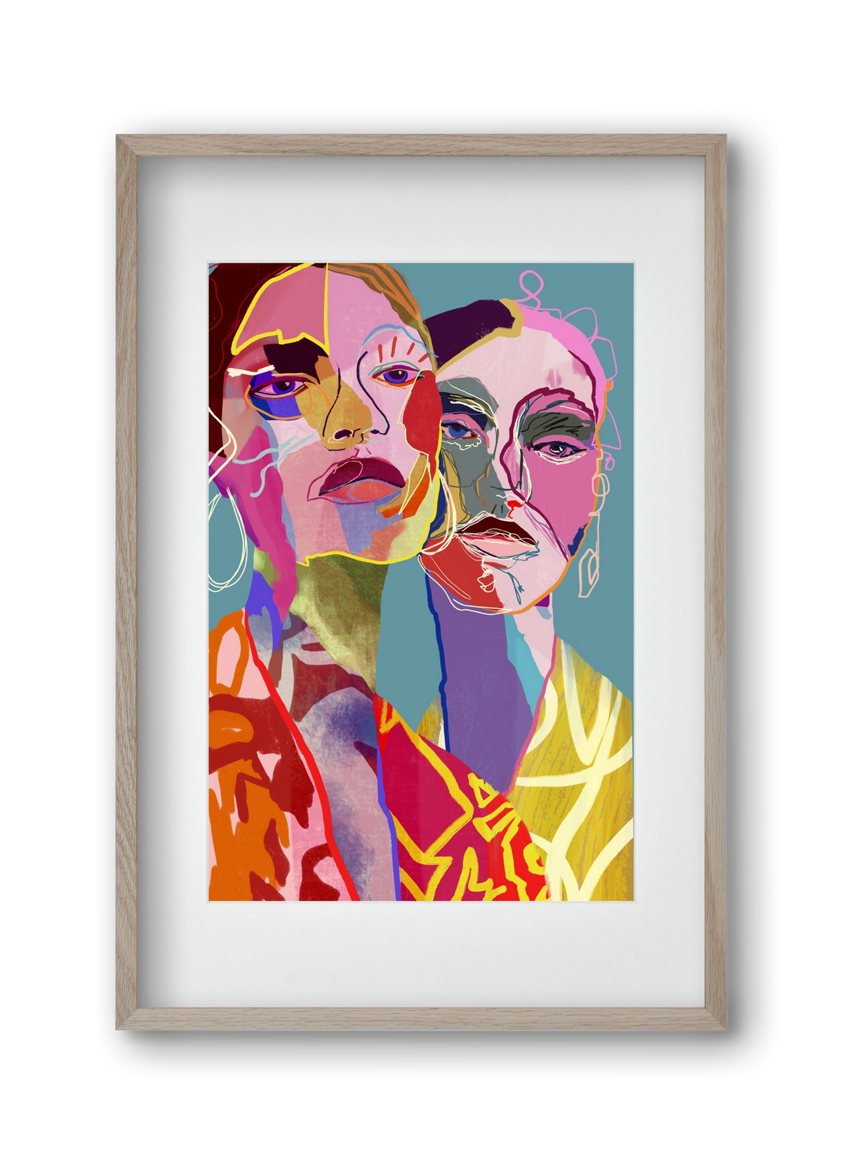 Curious , 30x45 cm (20x30 cm), Tölgy keret, paszpartuval