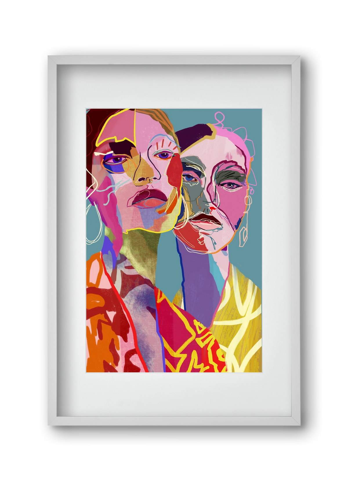 Curious , 30x45 cm (20x30 cm), Fehér keret, paszpartuval